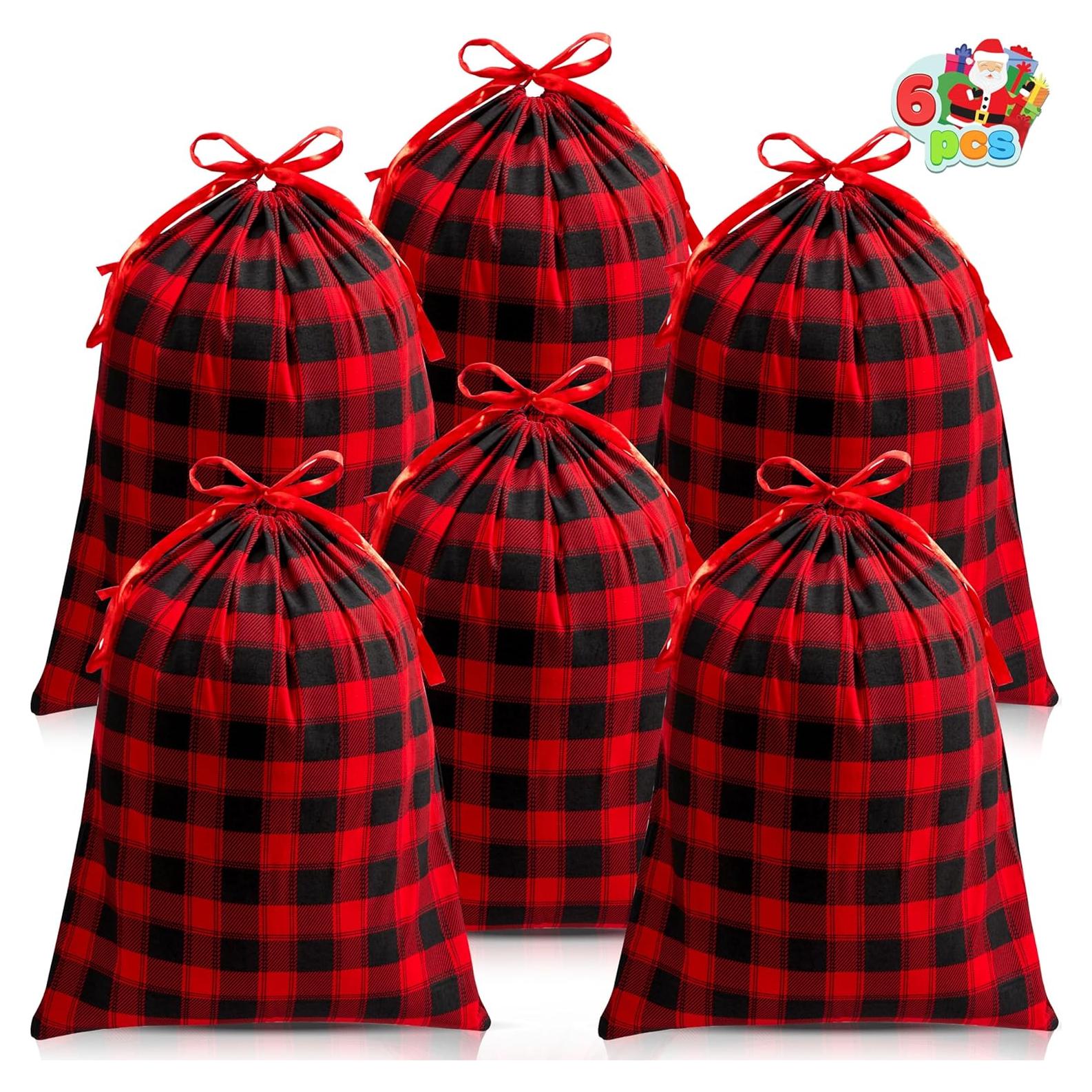 JOYIN 6 Bolsas de Regalo de Tela Navideñas 48.3x36.8 cm