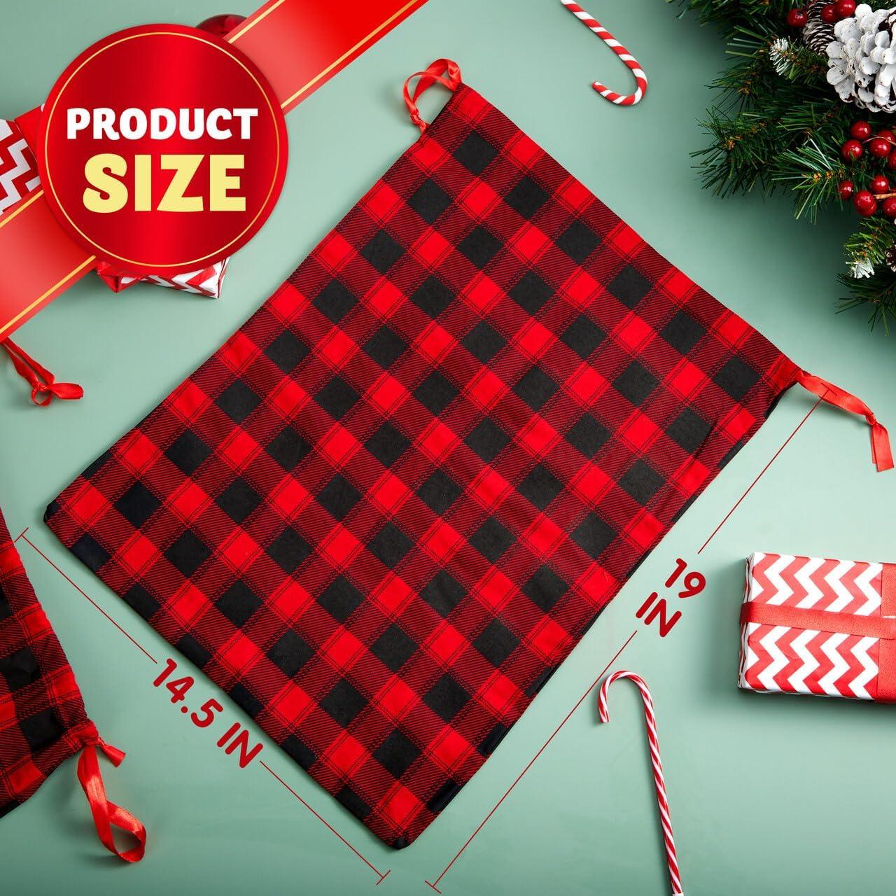 JOYIN 6 Bolsas de Regalo de Tela Navideñas 48.3x36.8 cm