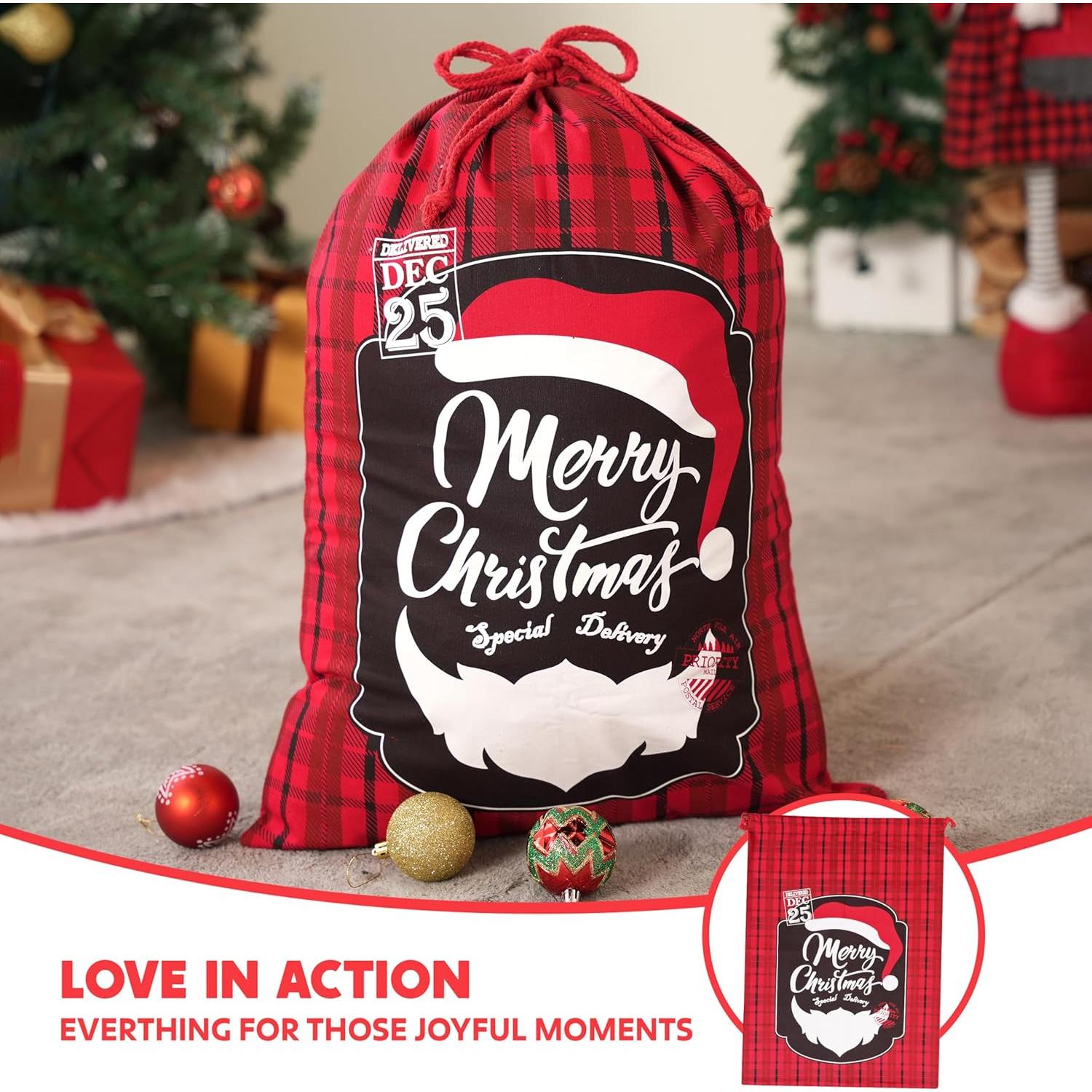 Bolsa de Yute Grande JOYIN Navidad 66x48 cm 3 Pcs