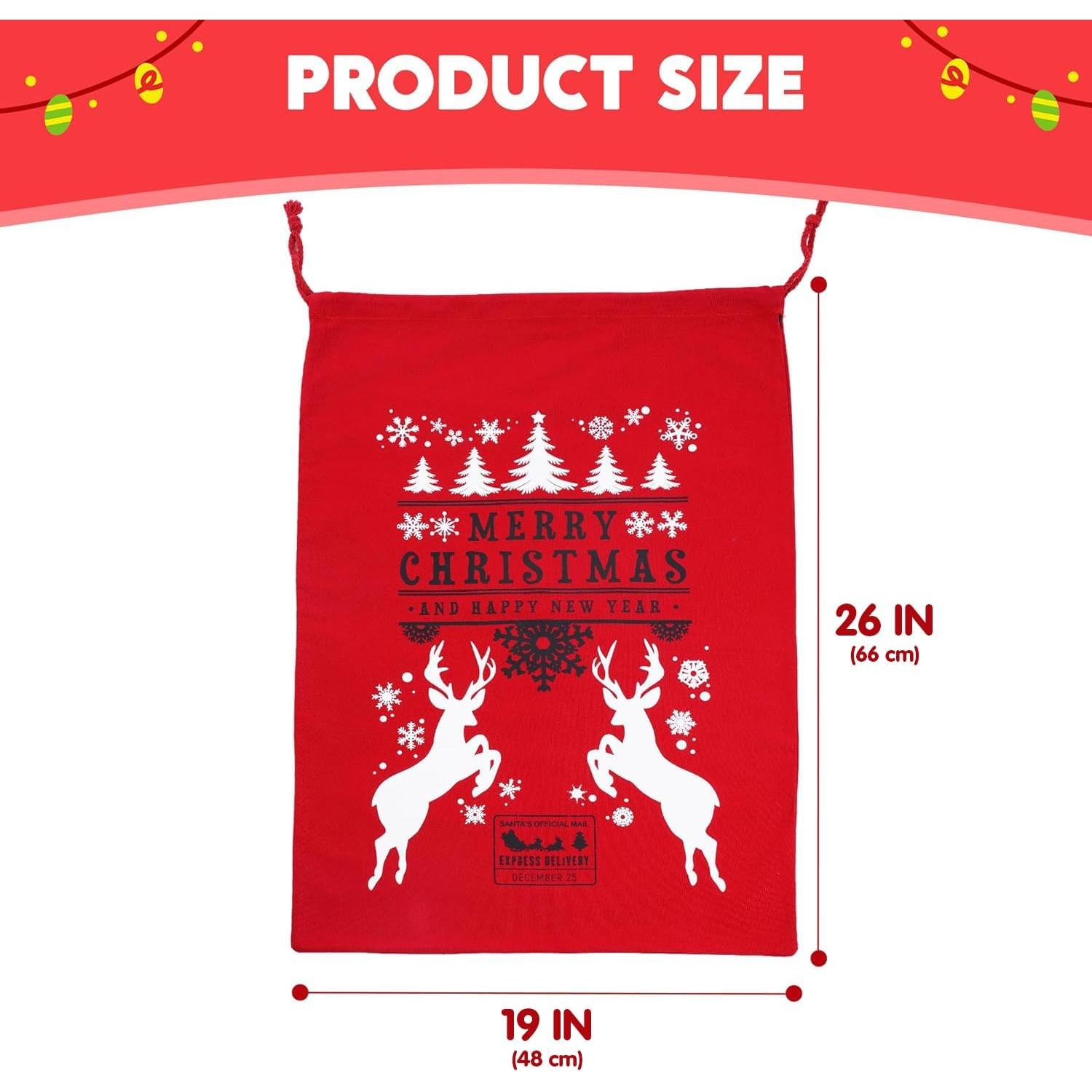 Bolsa de Regalo de Lona Grande JOYIN 66x48 cm Navidad