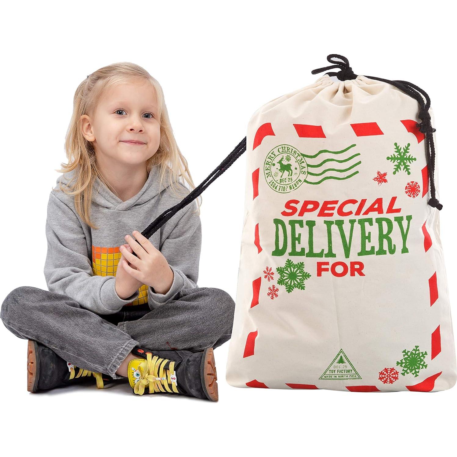 Bolsa de Regalo de Lona Grande JOYIN 66x48 cm Navidad