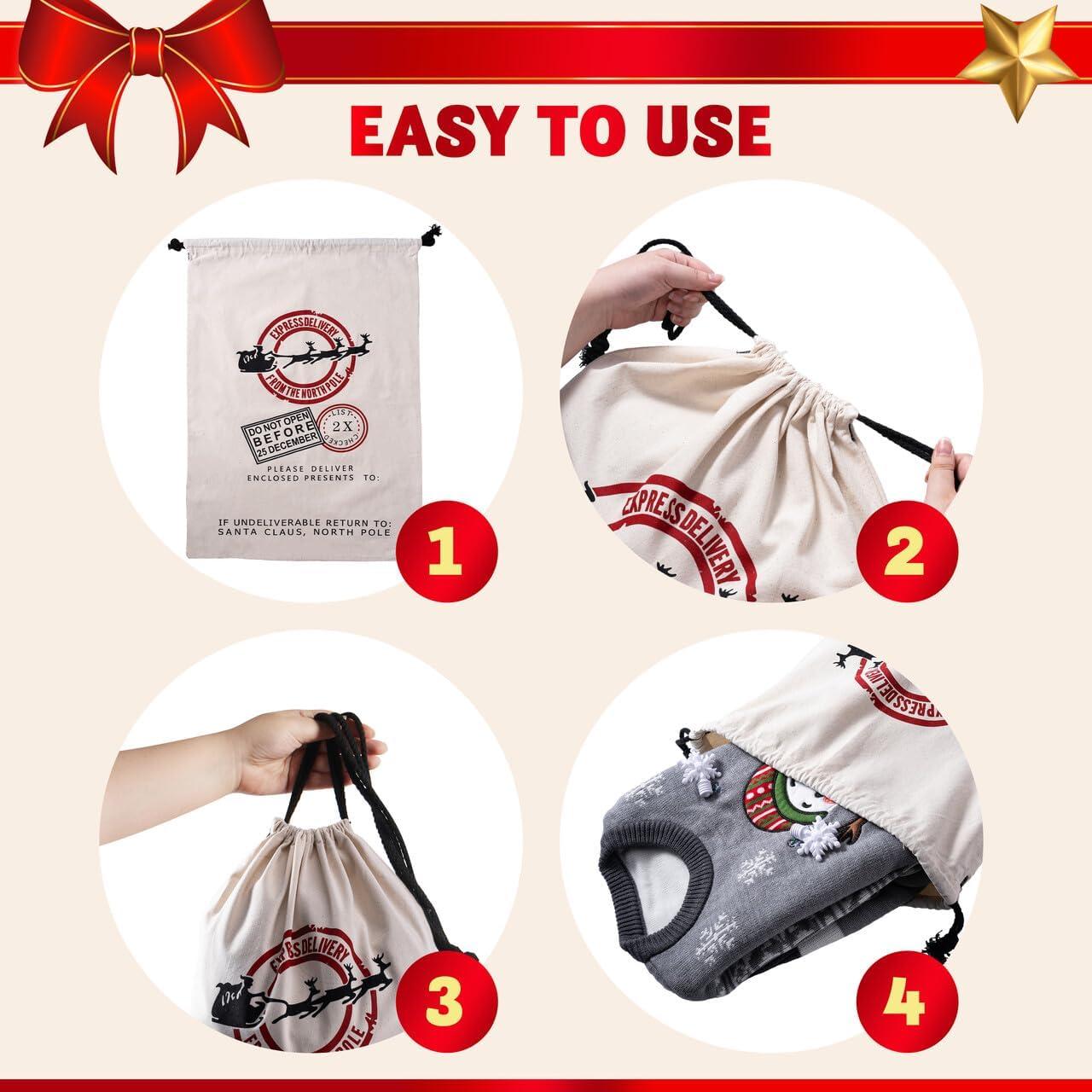 Bolsa de Regalo de Arpillera Joyin 66x48 cm Cierre de Cuerda