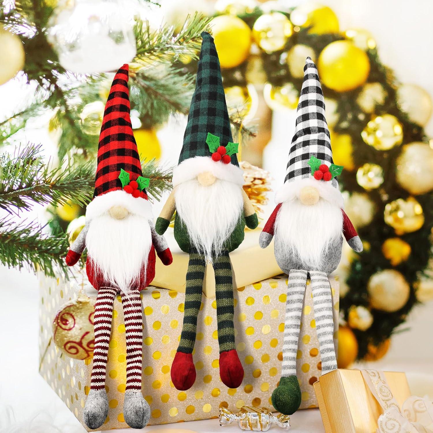 3 Gnomos de Navidad de Peluche Teeker - Decoración Festiva