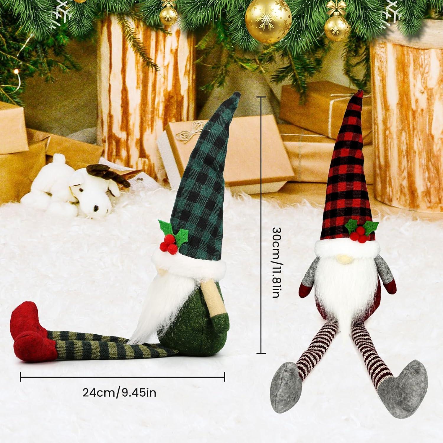 3 Gnomos de Navidad de Peluche Teeker - Decoración Festiva