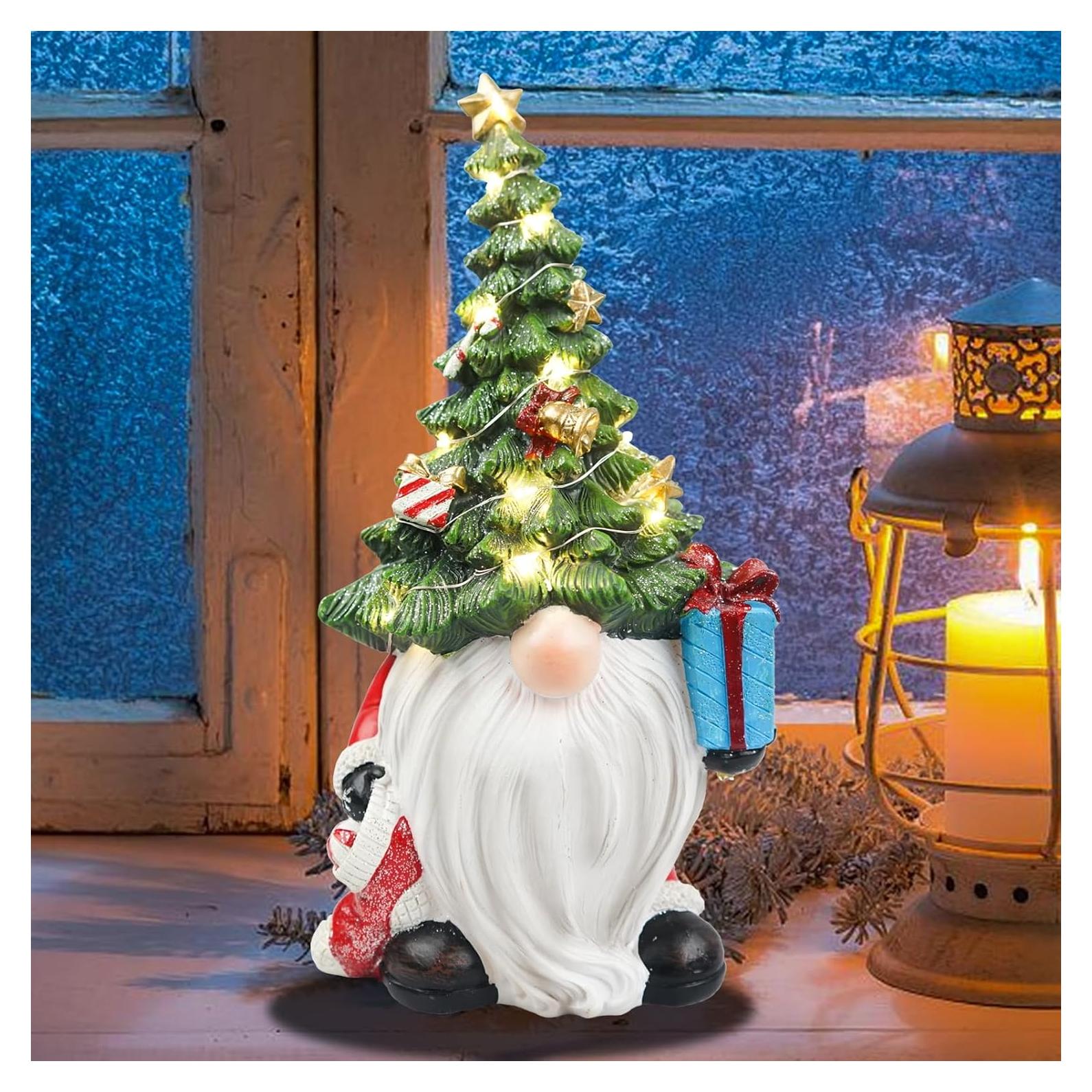 Gnomo Navideño Iluminado FestiChic 28 cm Resina LED