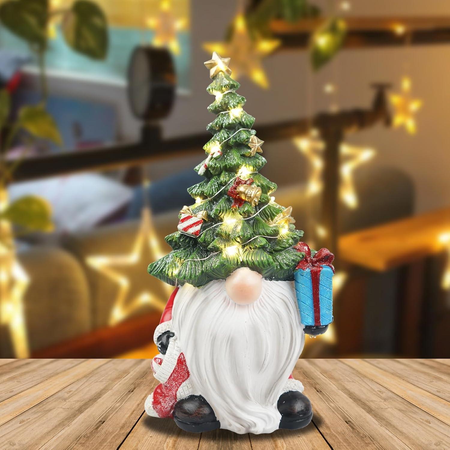 Gnomo Navideño Iluminado FestiChic 28 cm Resina LED