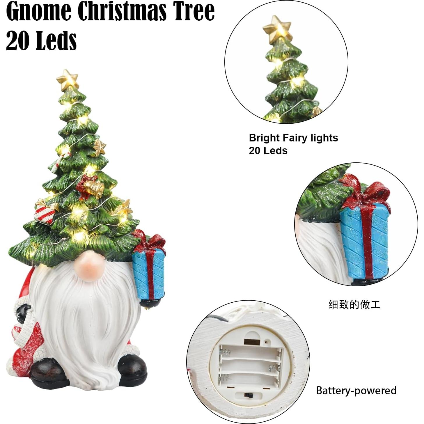 Gnomo Navideño Iluminado FestiChic 28 cm Resina LED