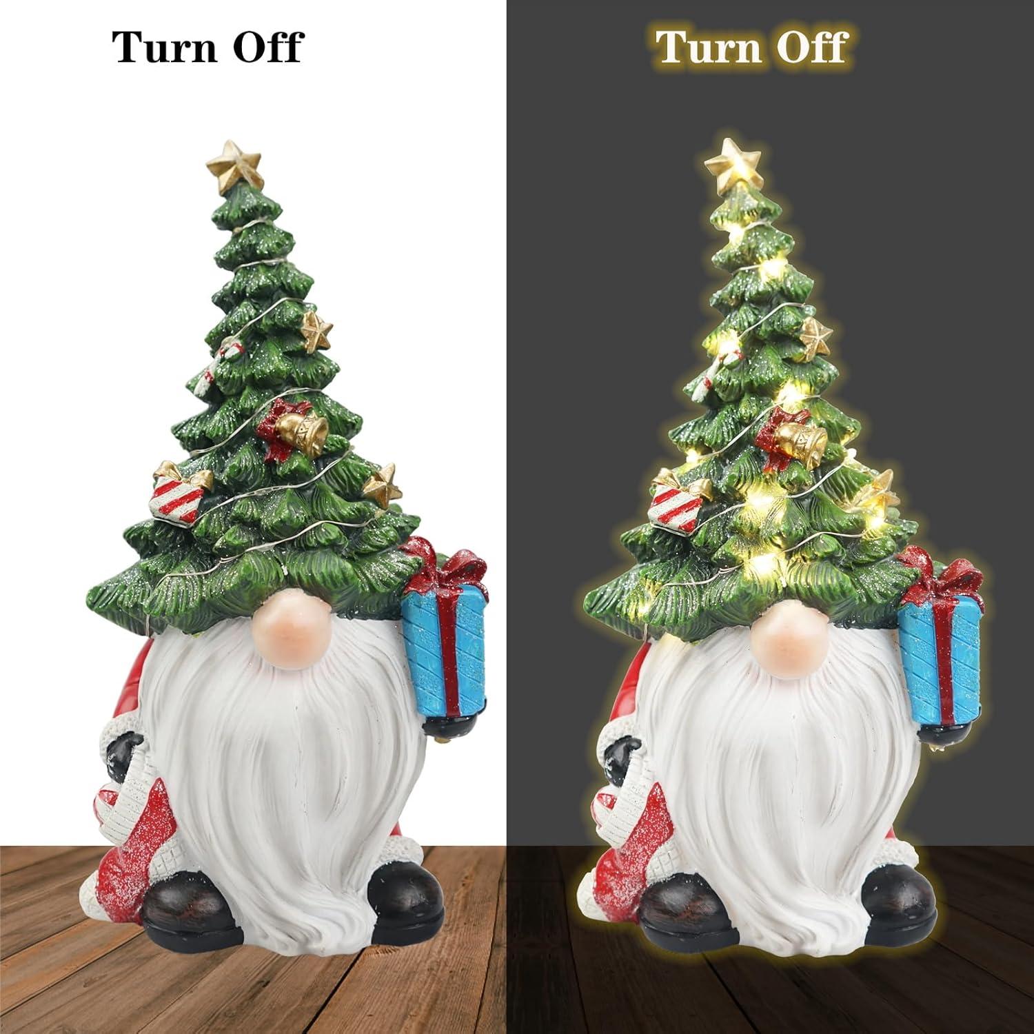 Gnomo Navideño Iluminado FestiChic 28 cm Resina LED