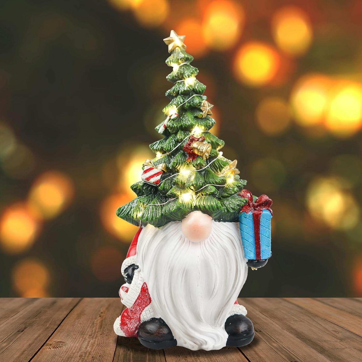 Gnomo Navideño Iluminado FestiChic 28 cm Resina LED