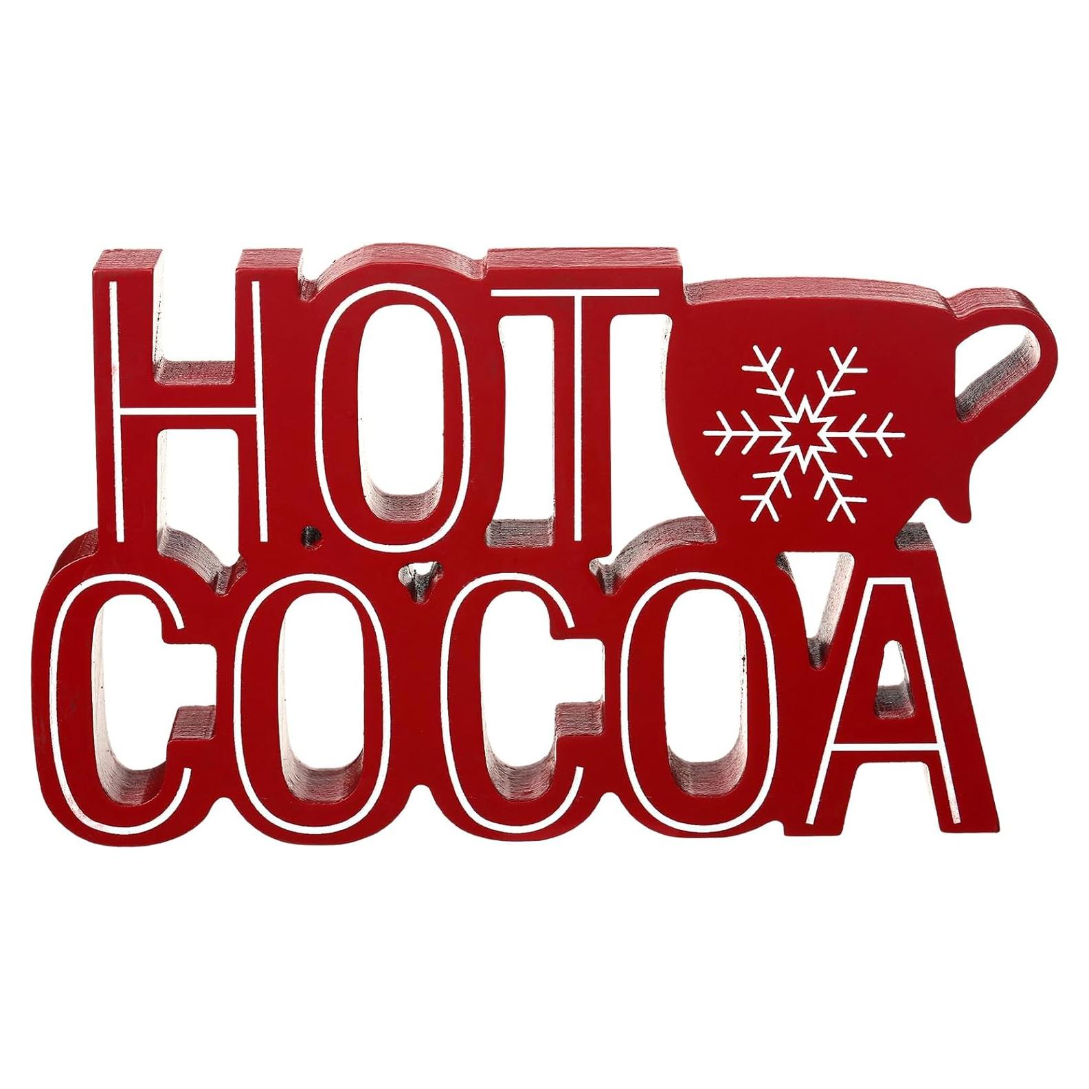 Cartel de Madera Roowest Chocolate Caliente 23.5x10.8 cm