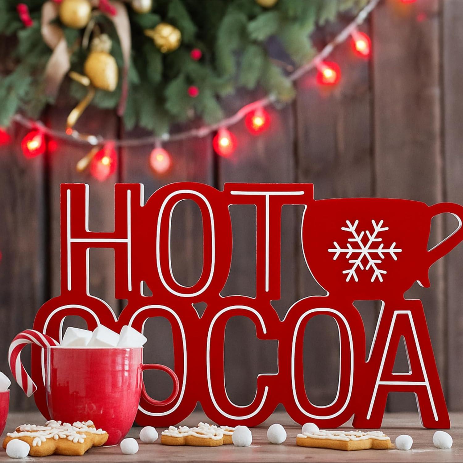 Cartel de Madera Roowest Chocolate Caliente 23.5x10.8 cm