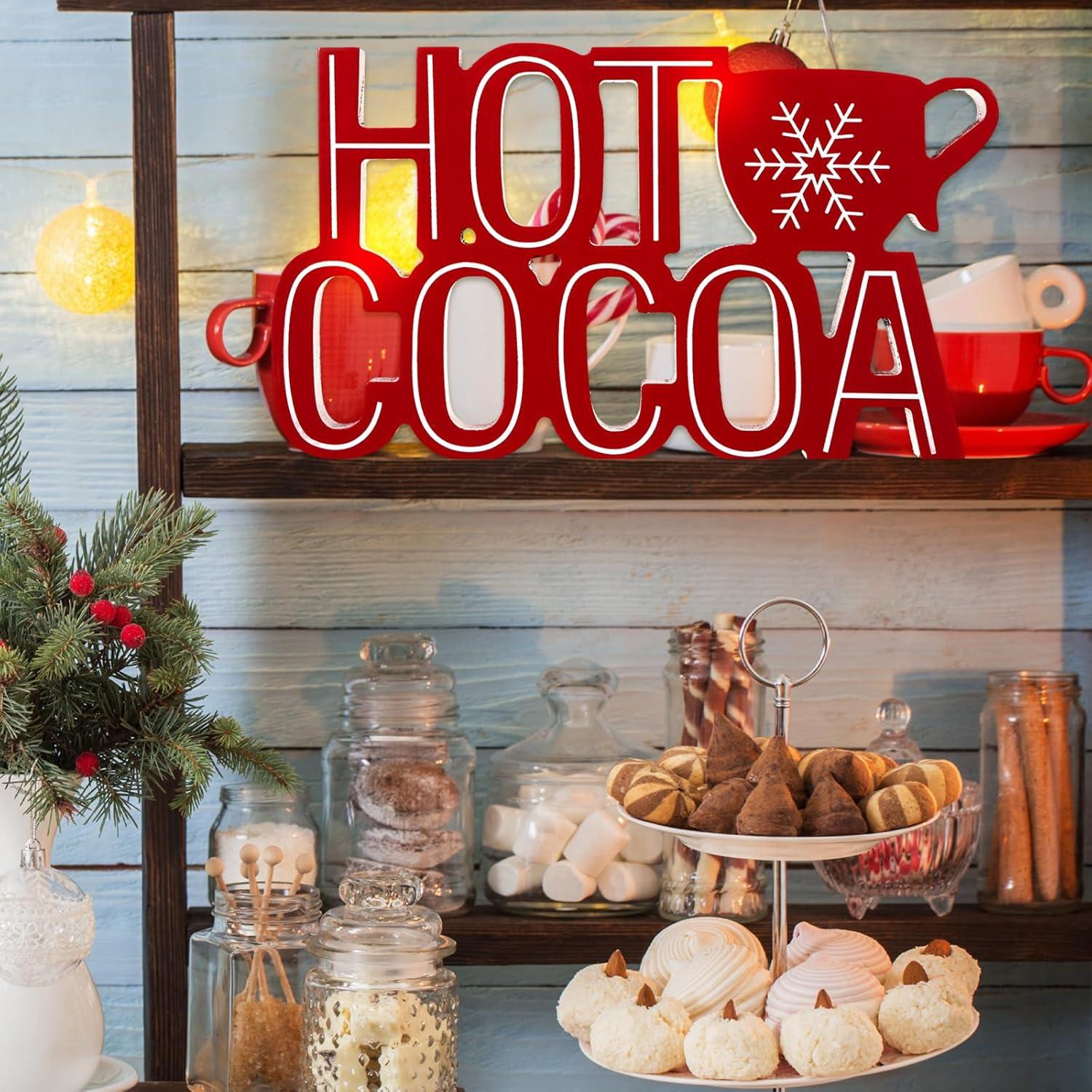 Cartel de Madera Roowest Chocolate Caliente 23.5x10.8 cm