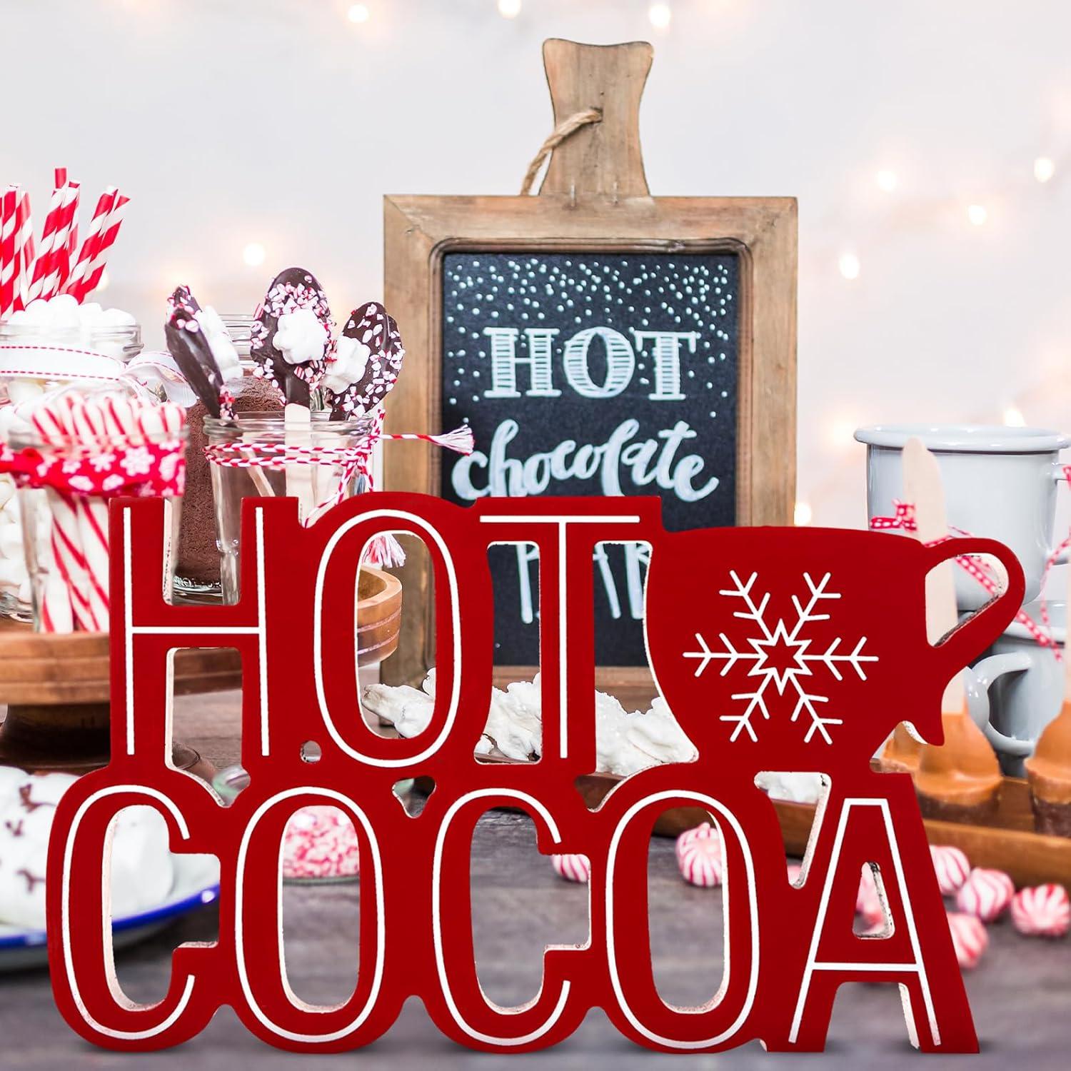 Cartel de Madera Roowest Chocolate Caliente 23.5x10.8 cm