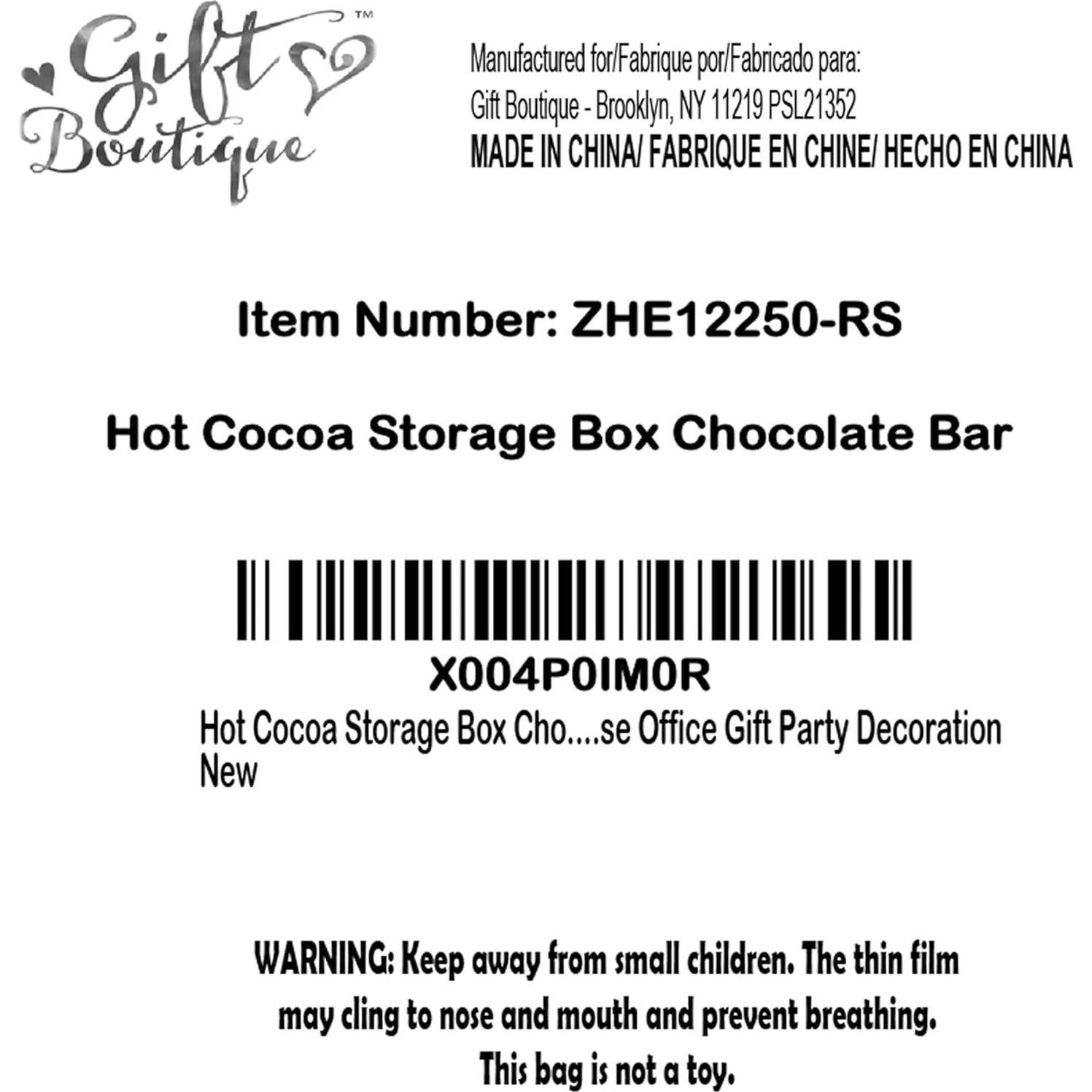 Caja de Almacenamiento de Chocolate Caliente Gift Boutique 33.66x13.97cm