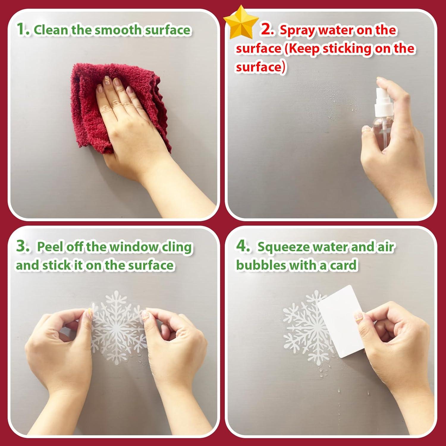 Calcomanías de Ventana Navideñas NEWMIAO 438 Piezas Copo de Nieve