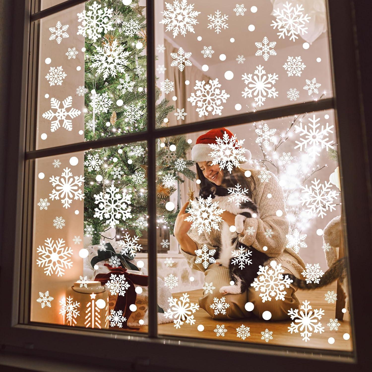 116 Adhesivos de Ventana de Copos de Nieve Traplace