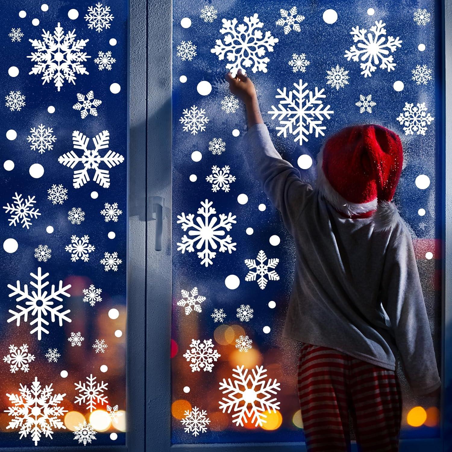 116 Adhesivos de Ventana de Copos de Nieve Traplace