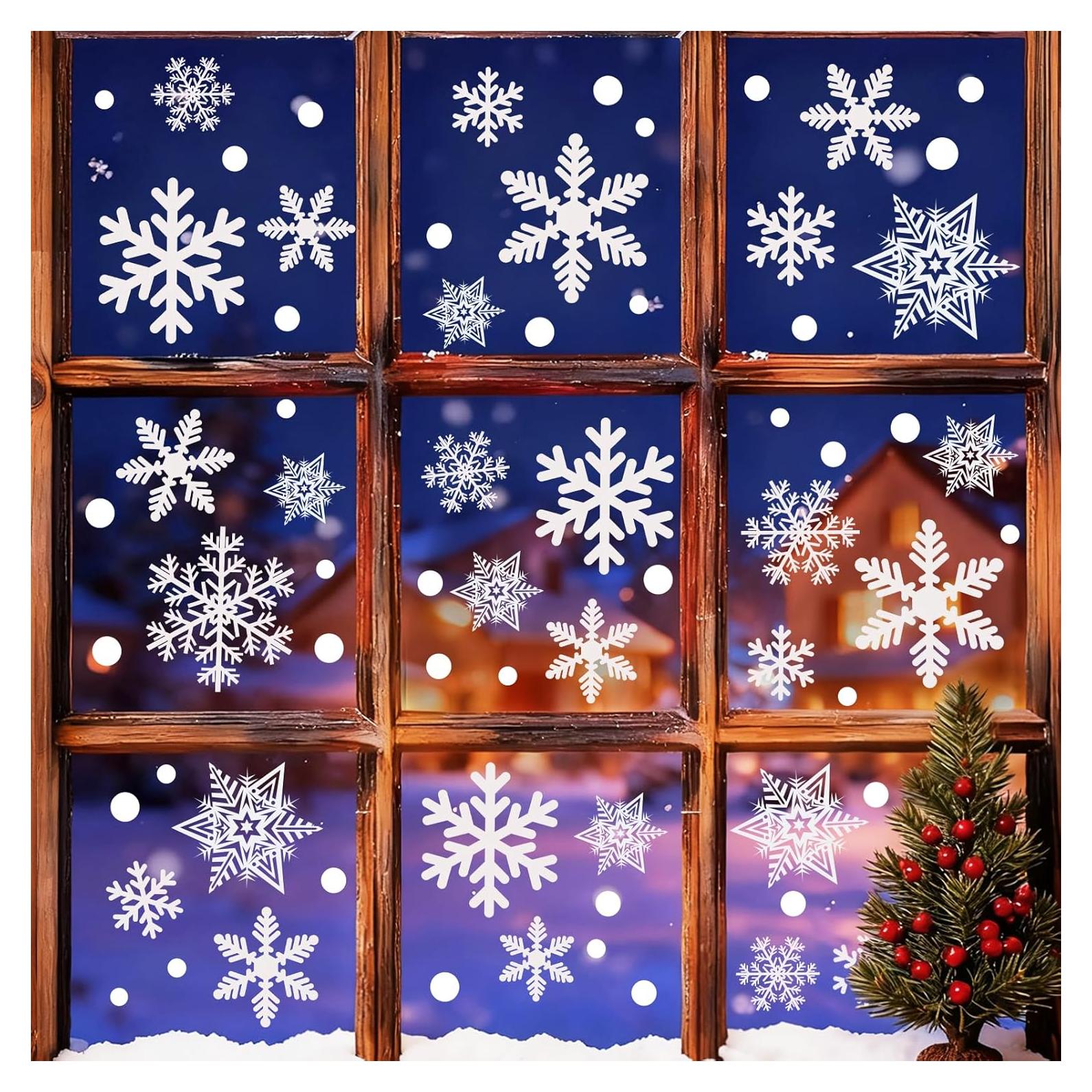 Garma 428 Piezas Calcomanías Copos de Nieve Blancos Navidad