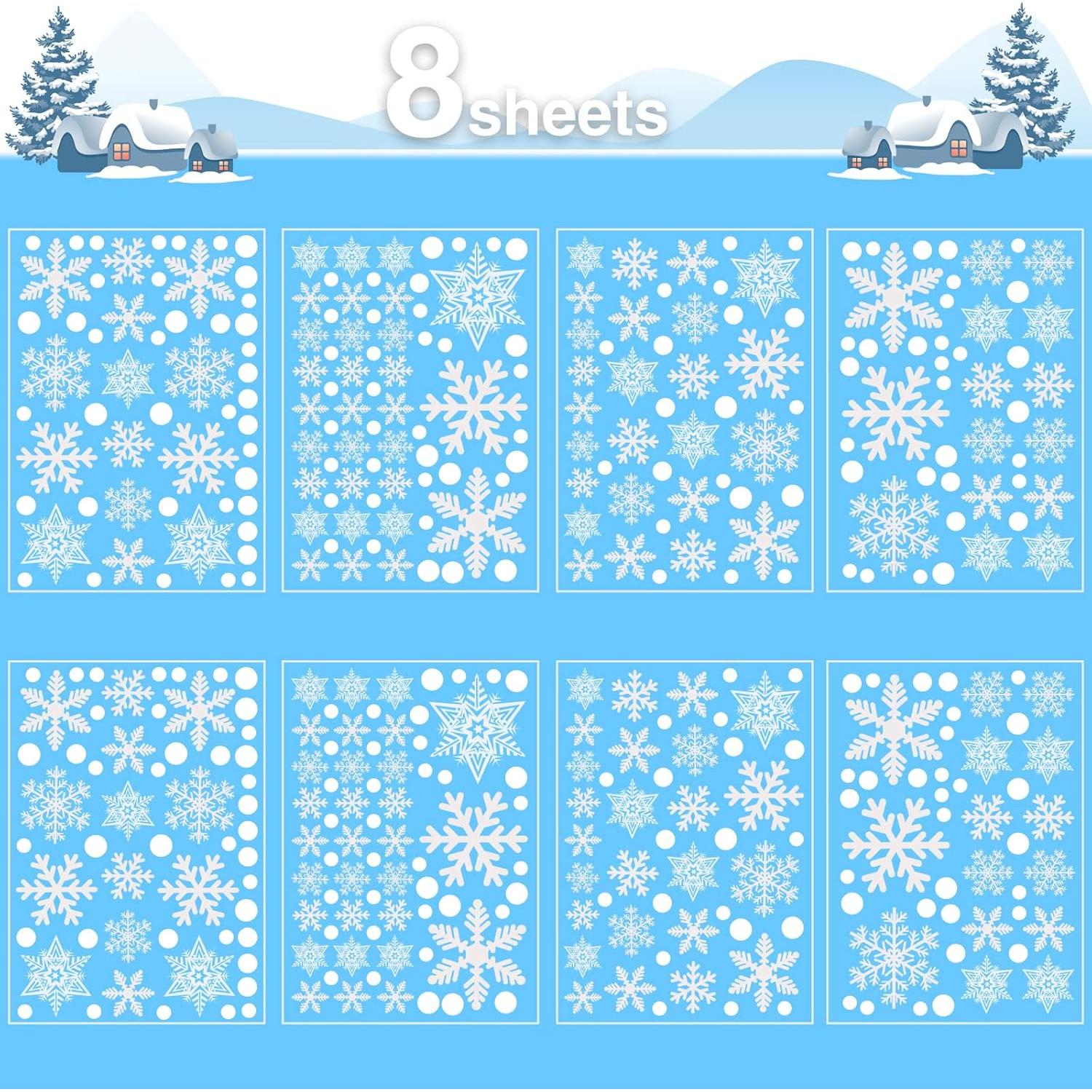 Garma 428 Piezas Calcomanías Copos de Nieve Blancos Navidad