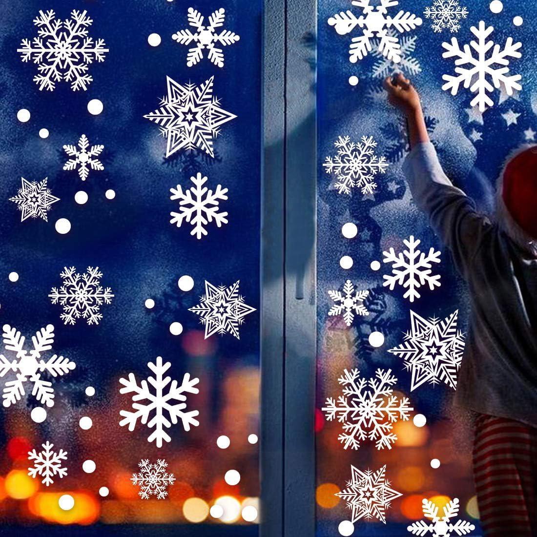 Garma 428 Piezas Calcomanías Copos de Nieve Blancos Navidad