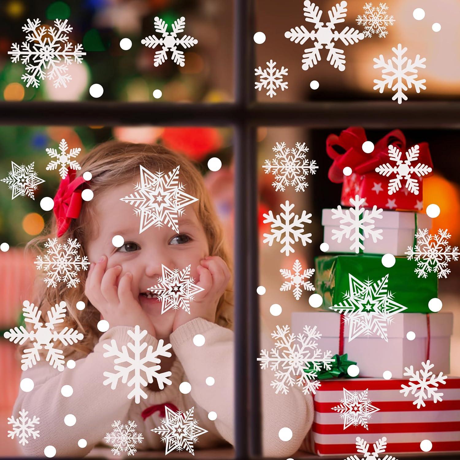 Garma 428 Piezas Calcomanías Copos de Nieve Blancos Navidad