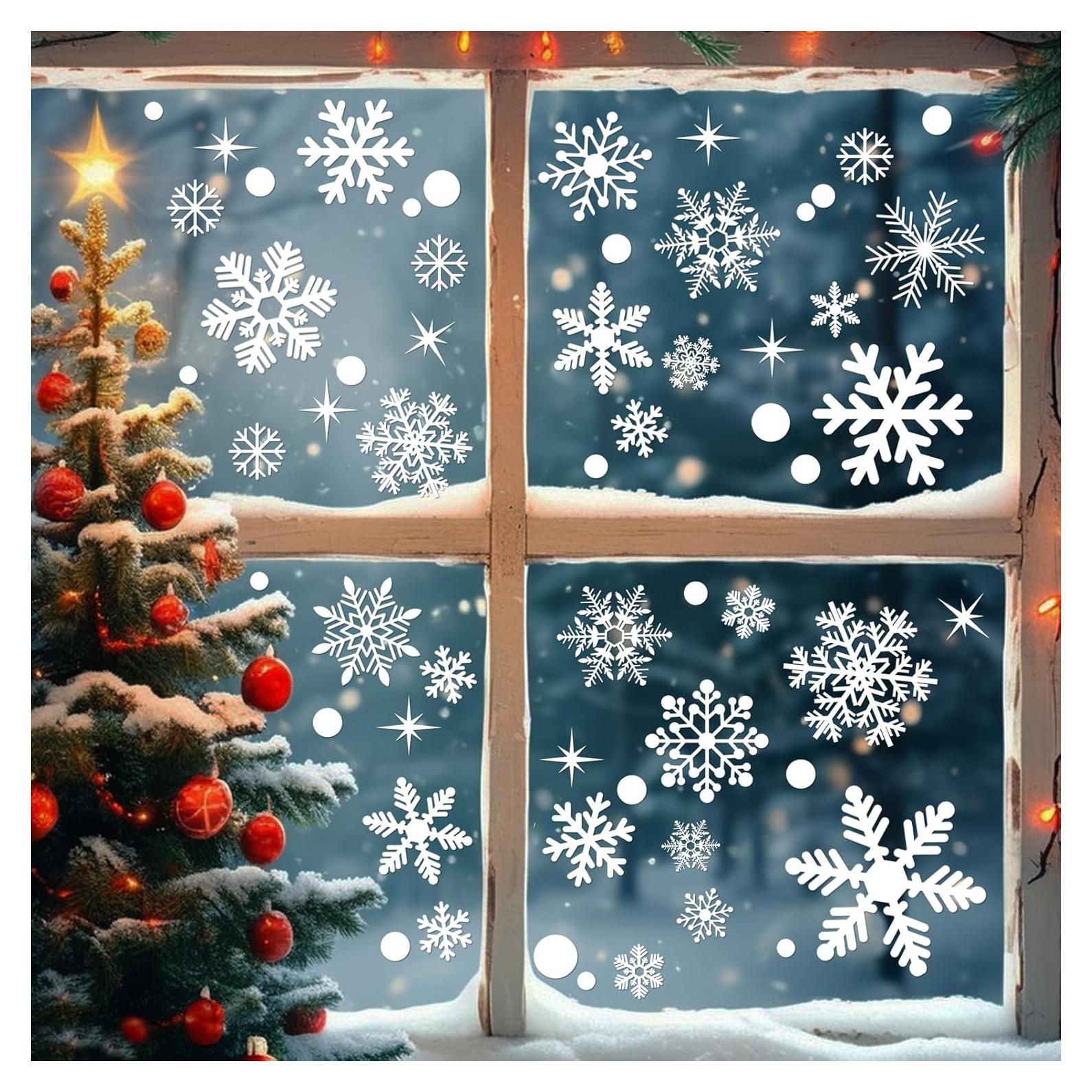 320 Calcomanías de Ventana de Navidad PPRAFDD - Copos de Nieve