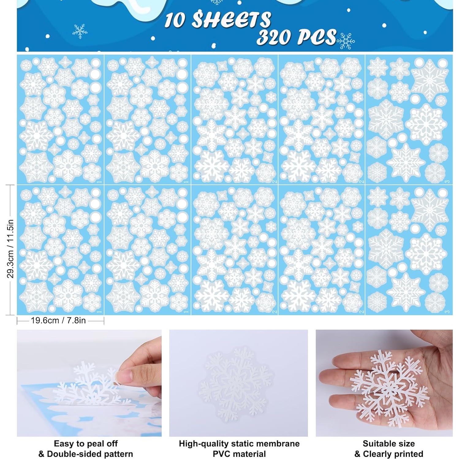 320 Calcomanías de Ventana de Navidad PPRAFDD - Copos de Nieve