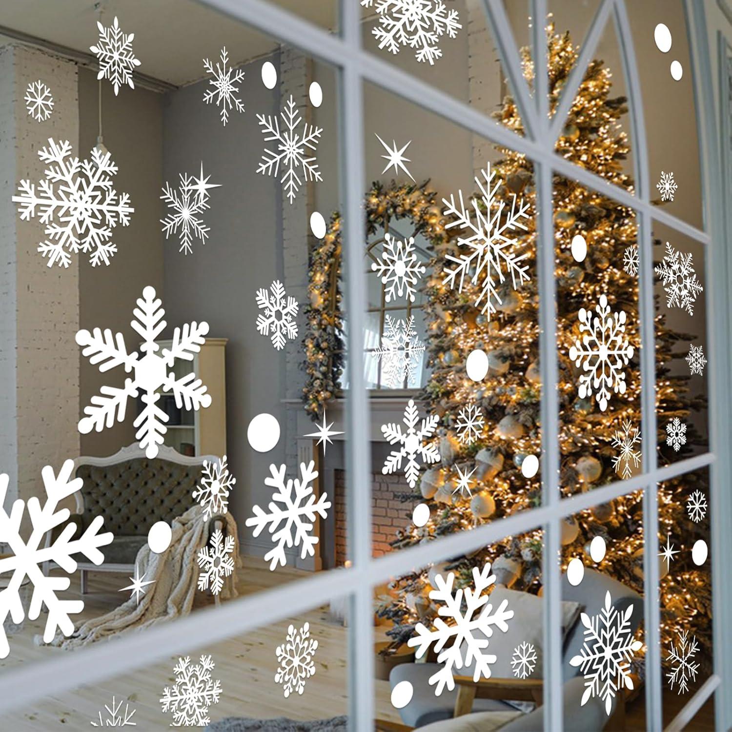 320 Calcomanías de Ventana de Navidad PPRAFDD - Copos de Nieve
