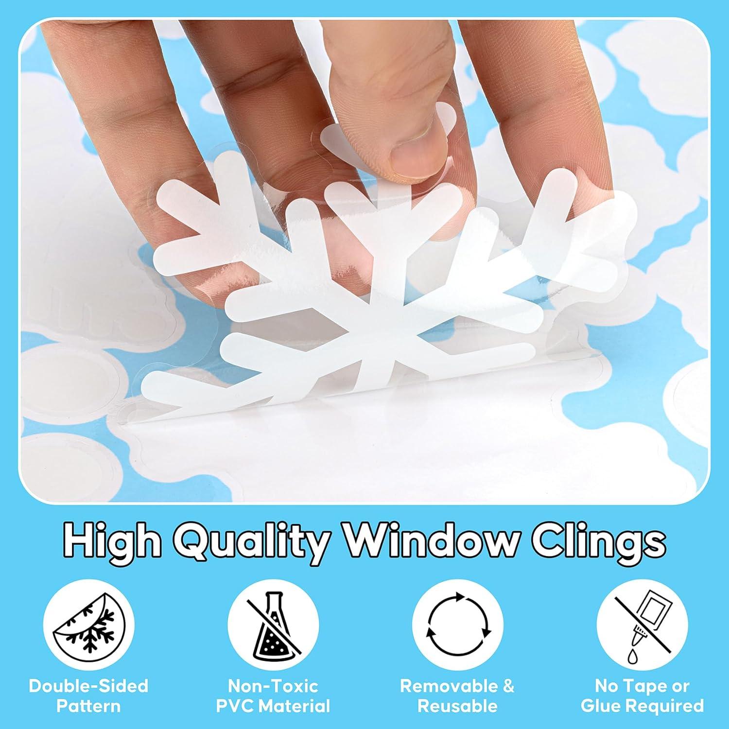 Calcomanías de Ventana de Navidad HIKUIBU 364 PCS Copos de Nieve