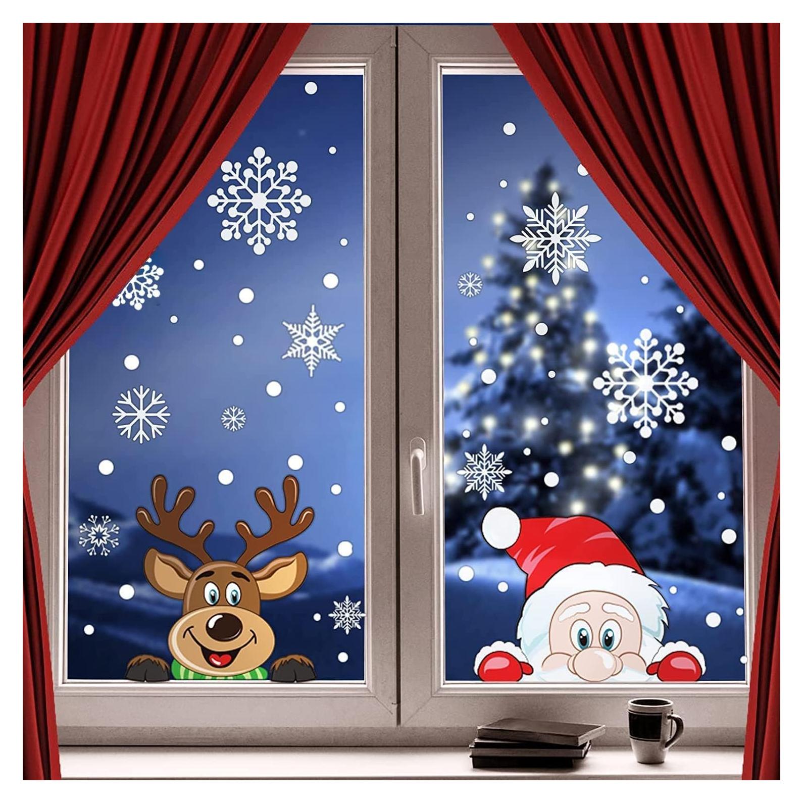 300 Calcomanías de Copo de Nieve CCINEE para Ventana Navidad