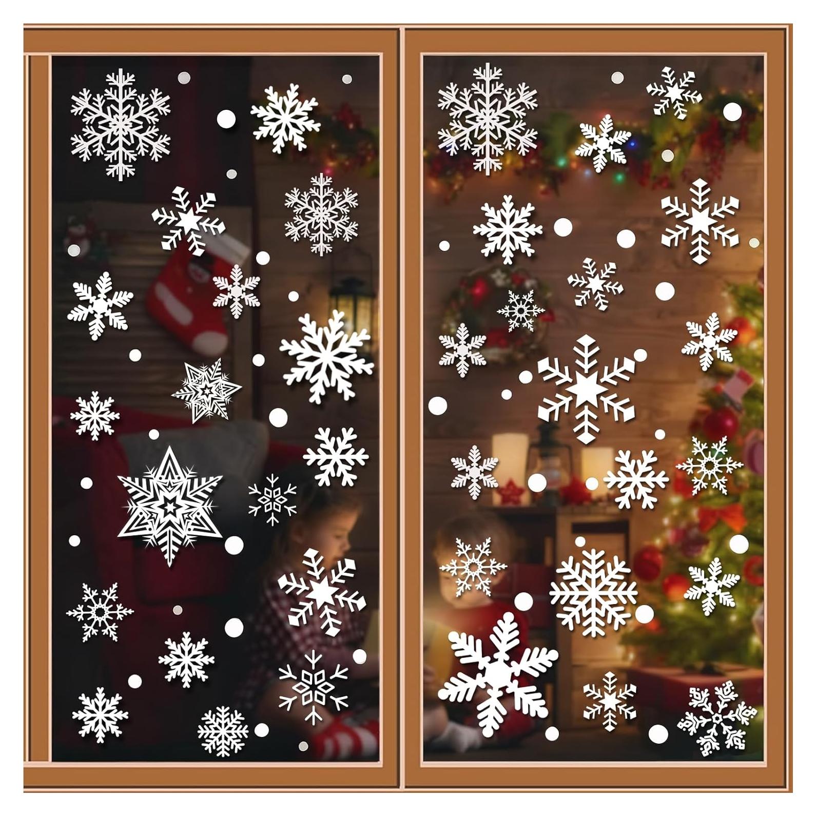 Set de 449 Calcomanías de Ventana Navidad Lansian - Copos de Nieve