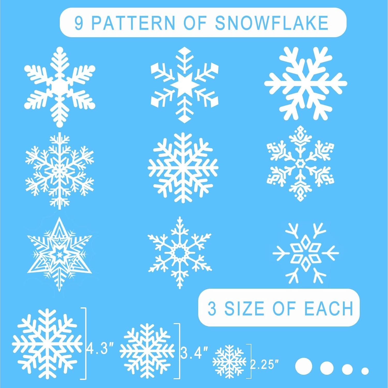 Set de 449 Calcomanías de Ventana Navidad Lansian - Copos de Nieve