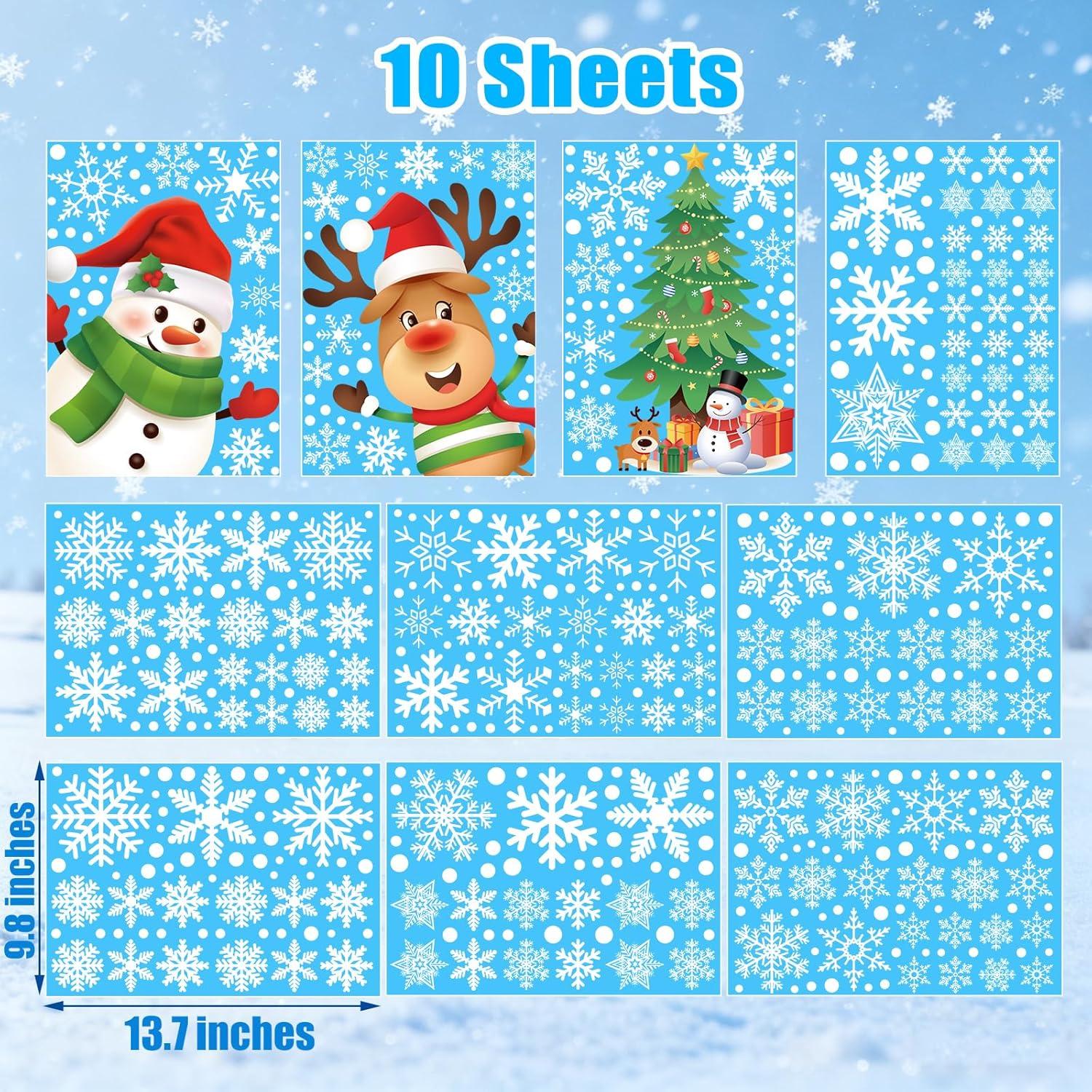 Set de 449 Calcomanías de Ventana Navidad Lansian - Copos de Nieve