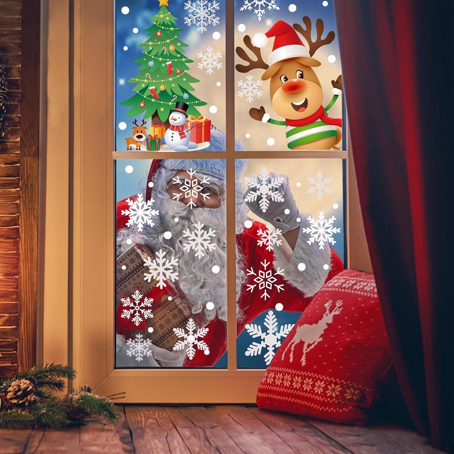 Set de 449 Calcomanías de Ventana Navidad Lansian - Copos de Nieve