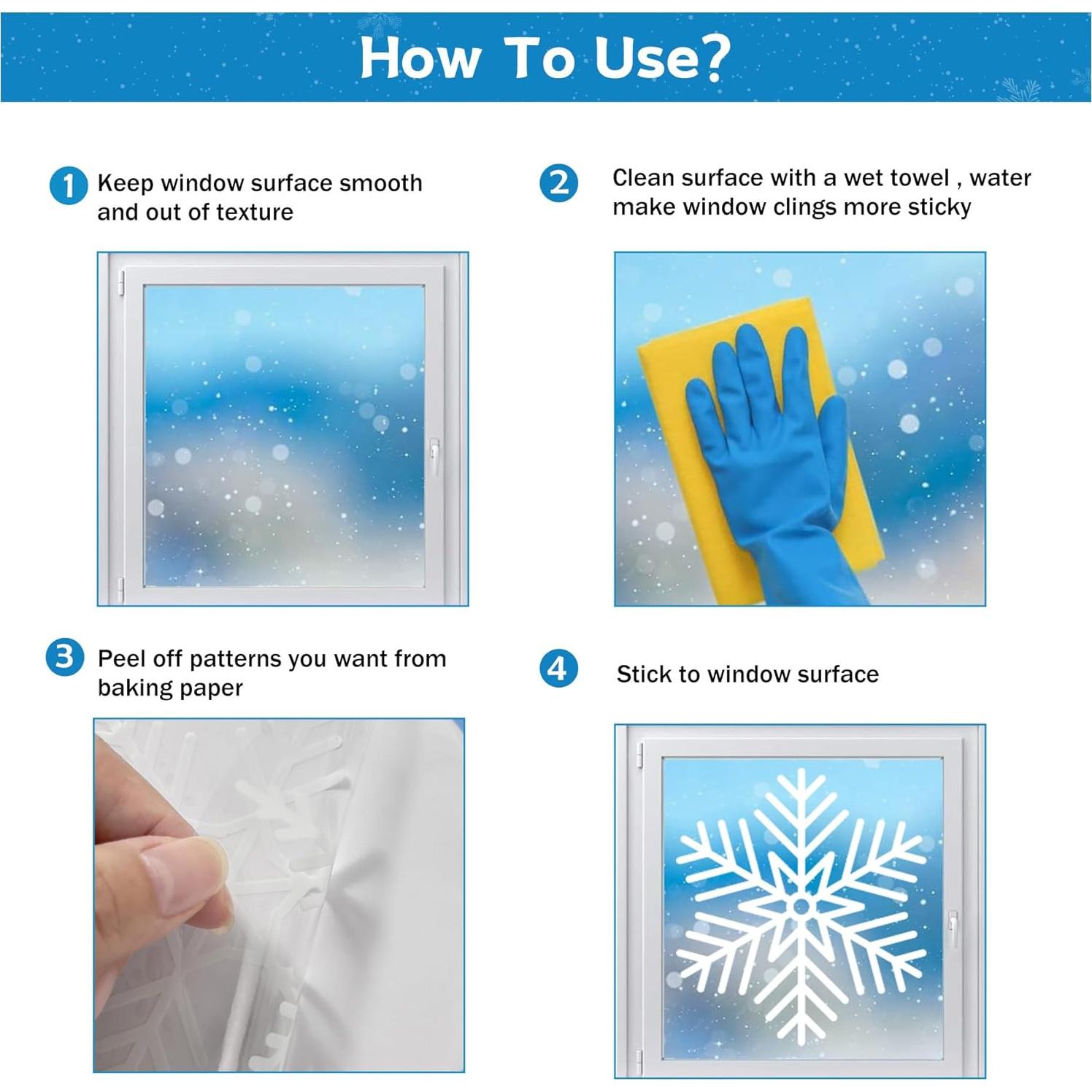 1000 Adhesivos Copos de Nieve MISS FANTASY para Ventanas