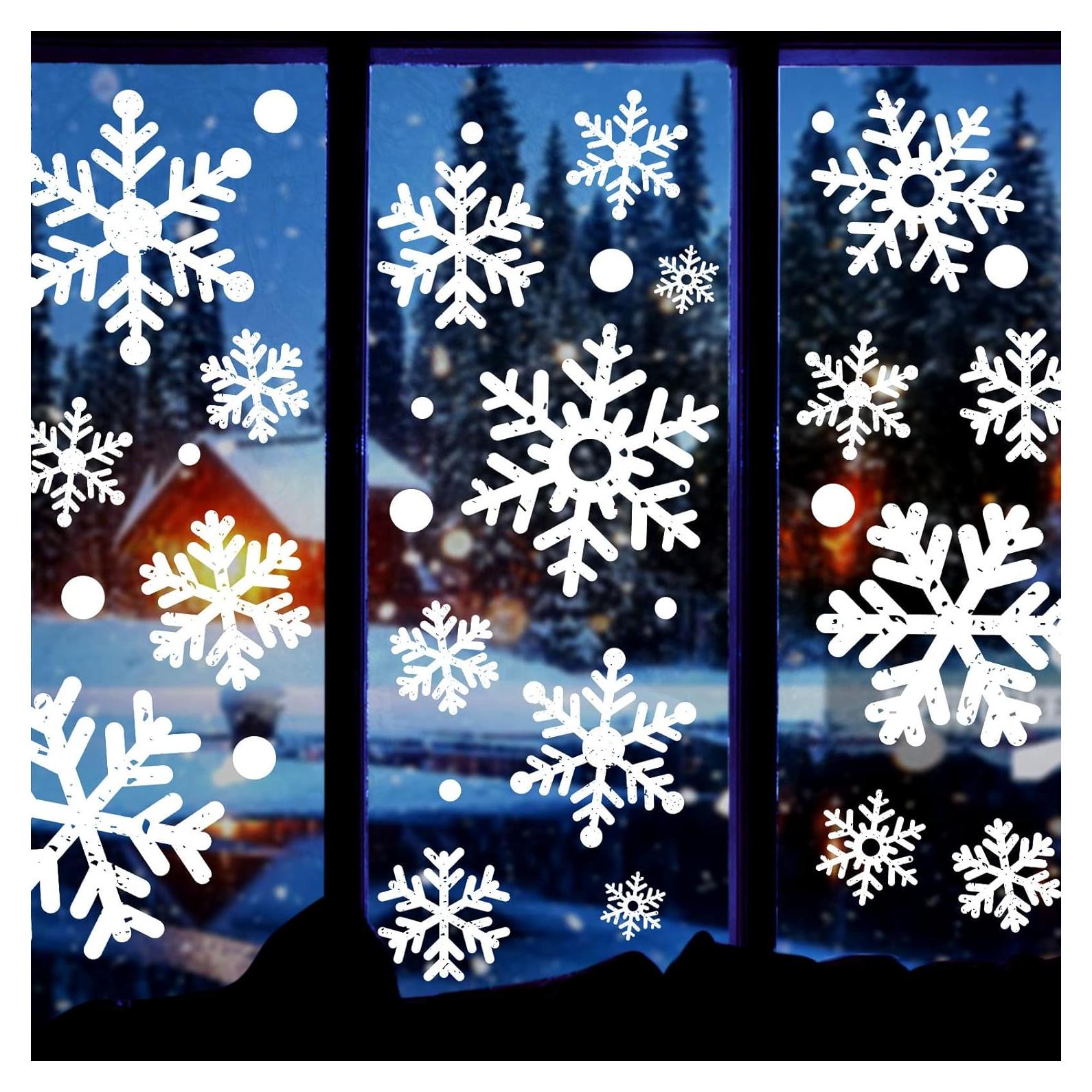 Calcomanías de Copos de Nieve Gigantes Tuzuaol 110 Piezas