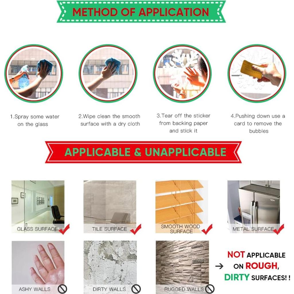 Calcomanías de Copos de Nieve Gigantes Tuzuaol 110 Piezas