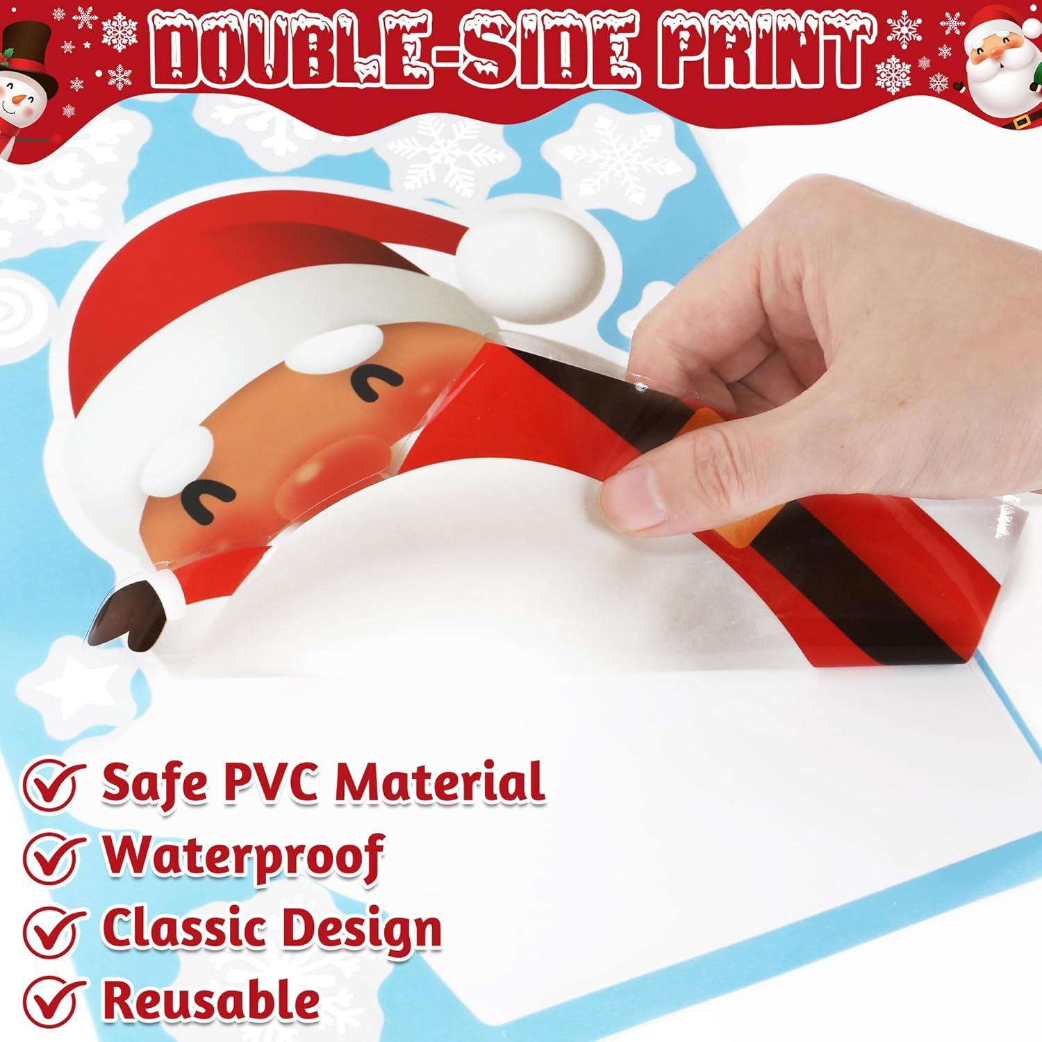 144 Adhesivos de Ventana de Navidad Traplace - Copos y Personajes