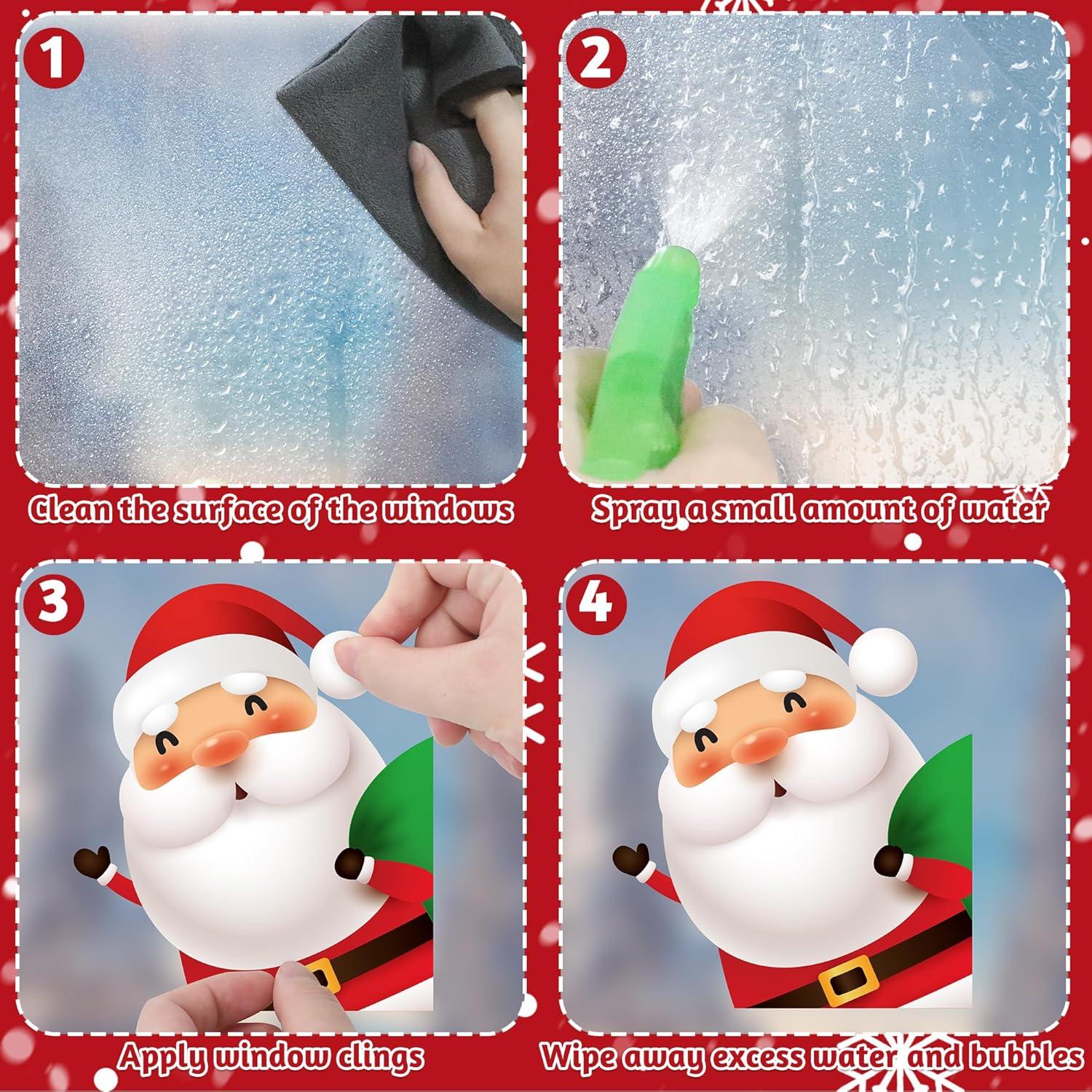 144 Adhesivos de Ventana de Navidad Traplace - Copos y Personajes