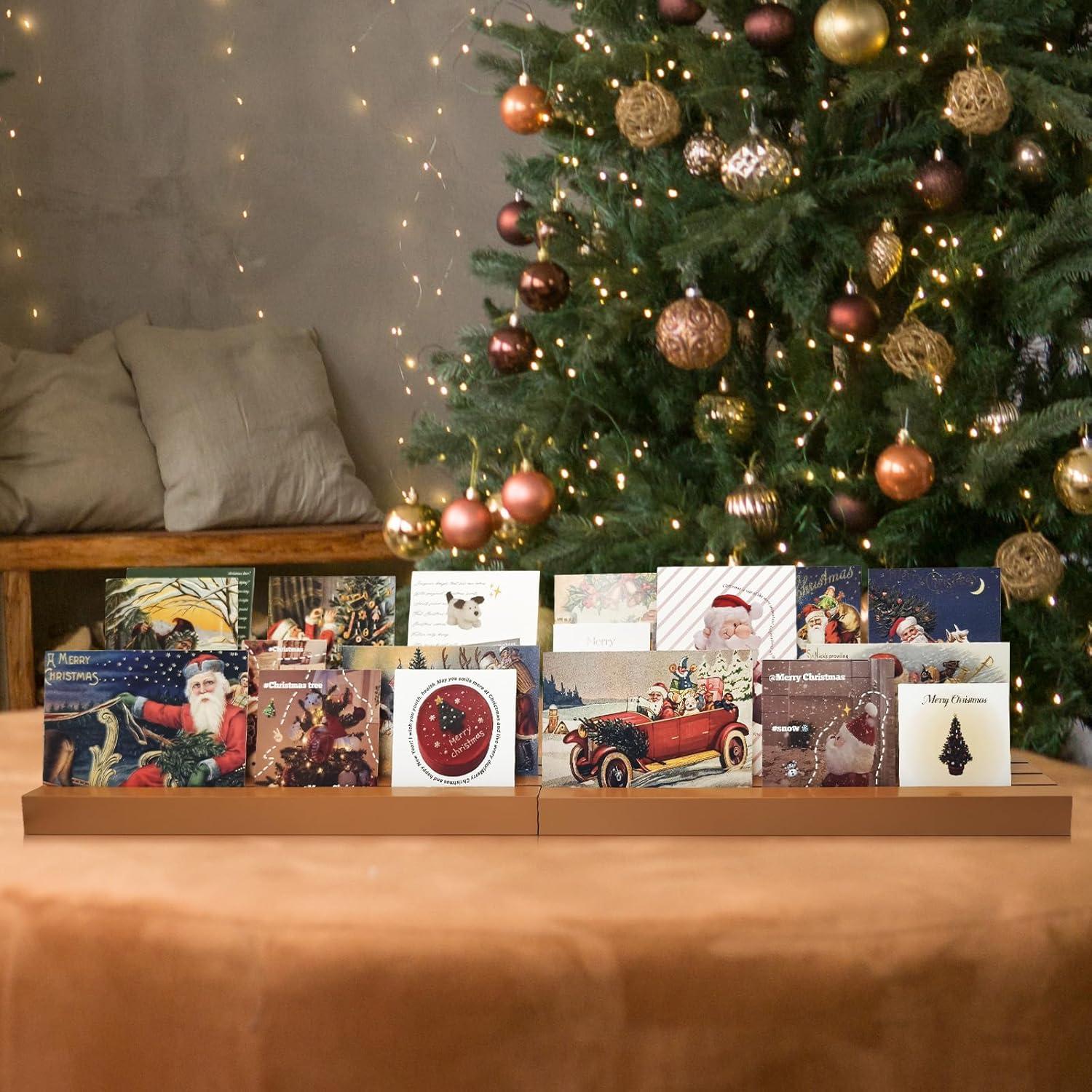 Soporte para Tarjetas de Navidad mzfoo 2 Pcs 35.56 cm Madera