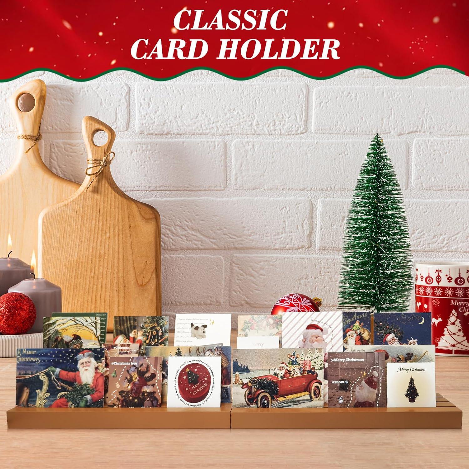 Soporte para Tarjetas de Navidad mzfoo 2 Pcs 35.56 cm Madera