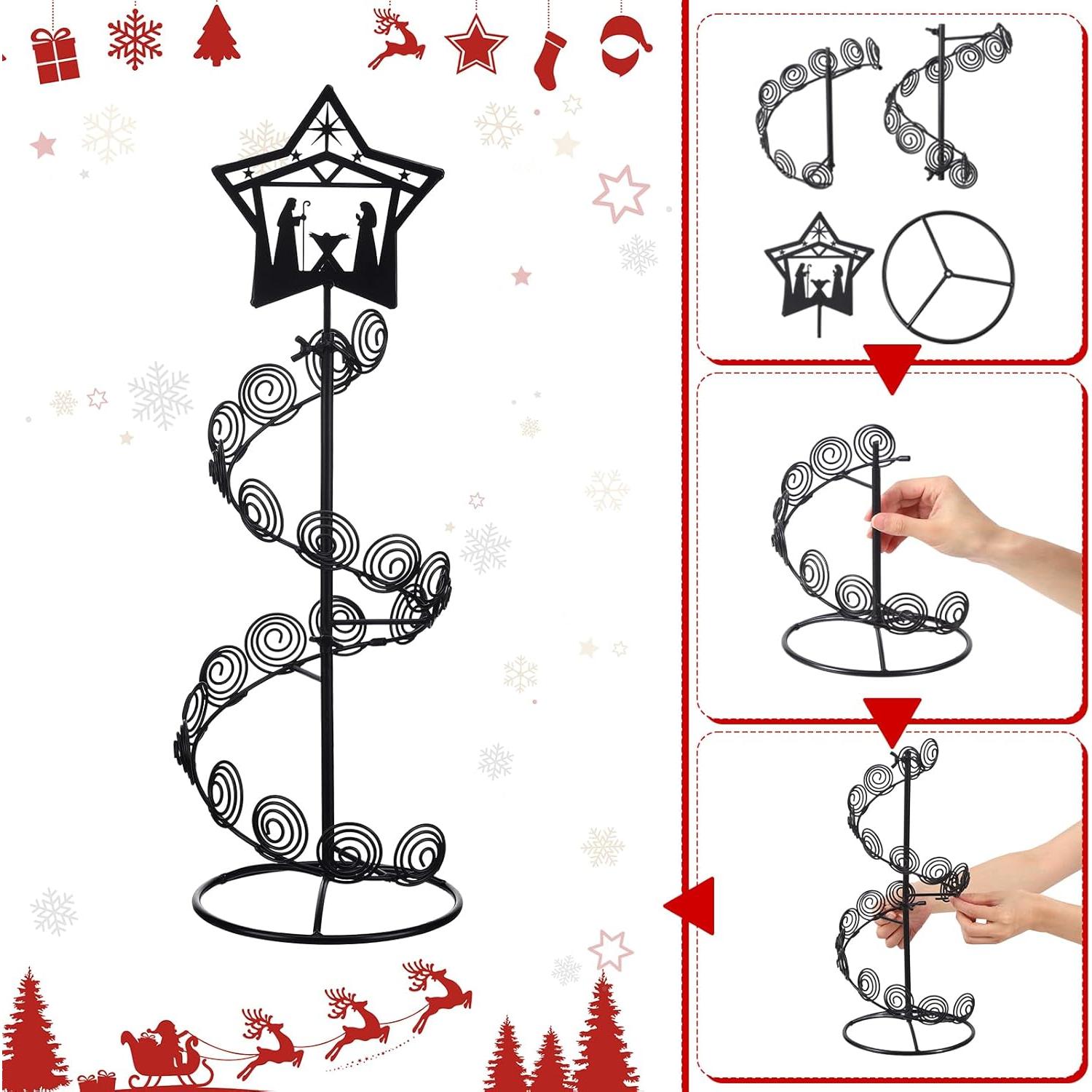 Soporte de Tarjetas de Navidad Metal Cinnvoice 50x30cm Negro