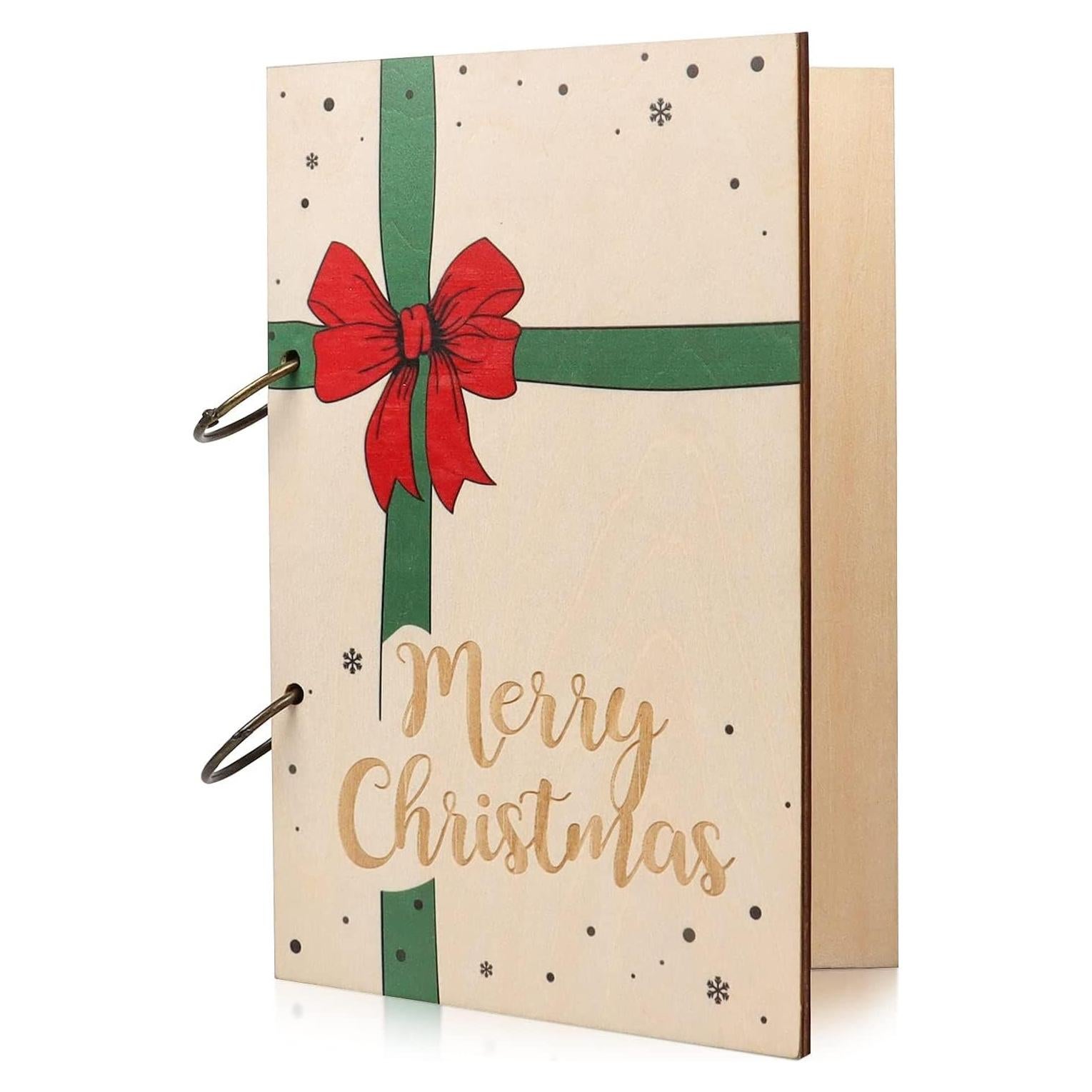 Carpeta de Tarjetas de Navidad Giiffu de Madera 16x24 cm