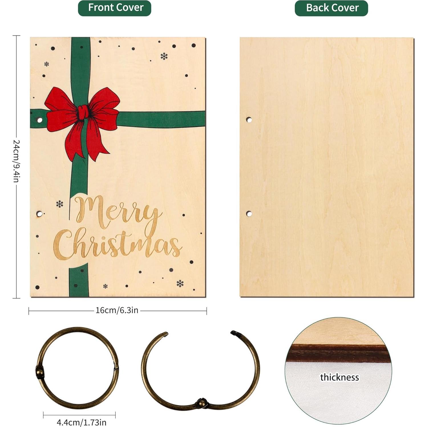 Carpeta de Tarjetas de Navidad Giiffu de Madera 16x24 cm