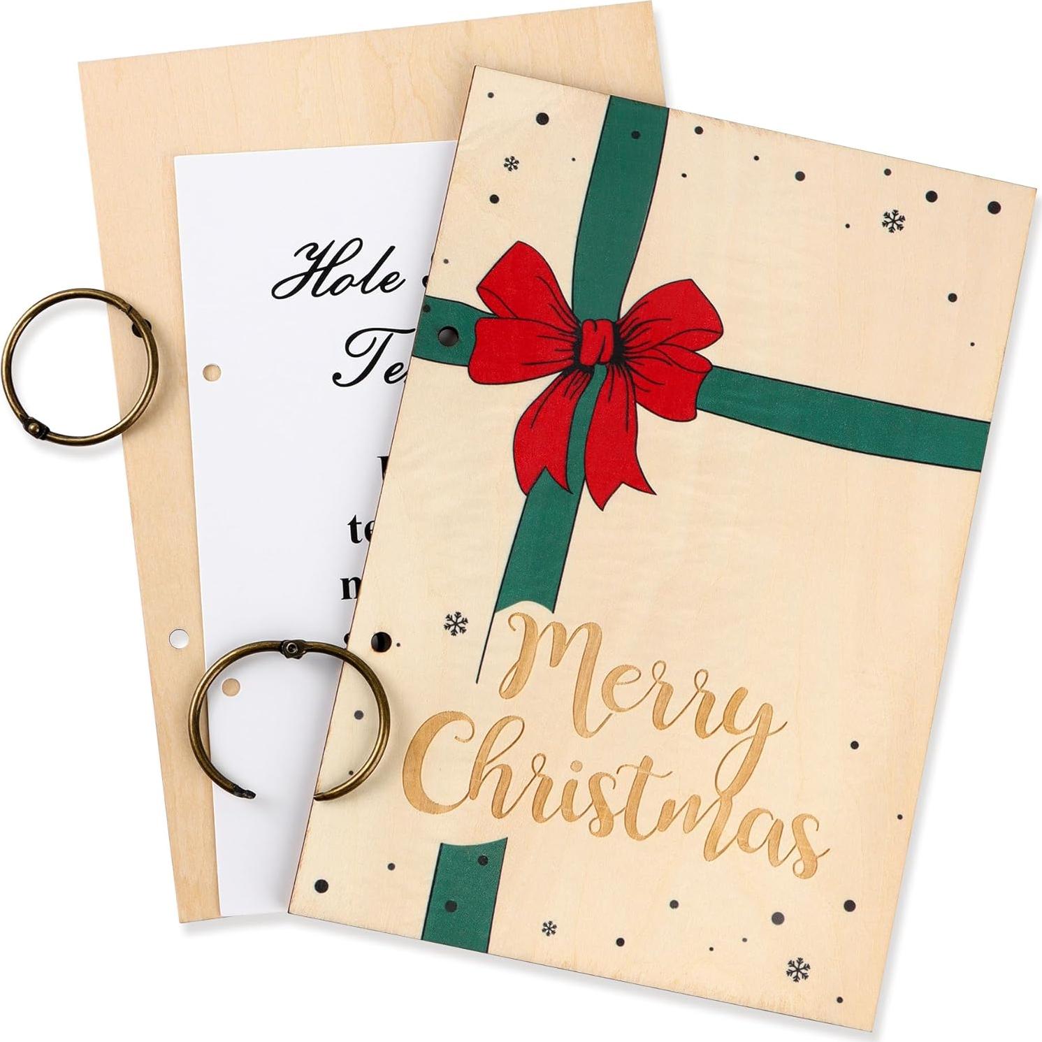 Carpeta de Tarjetas de Navidad Giiffu de Madera 16x24 cm