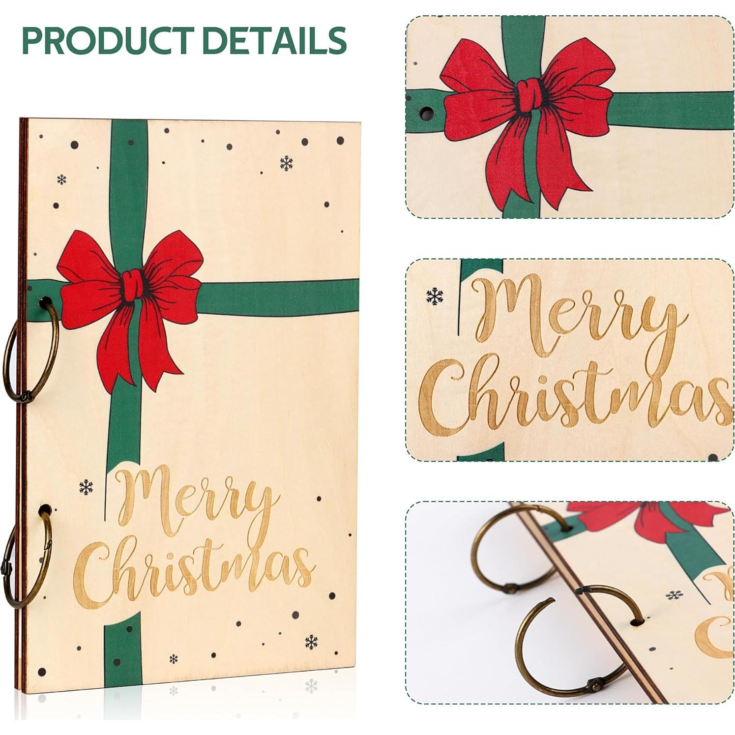 Carpeta de Tarjetas de Navidad Giiffu de Madera 16x24 cm