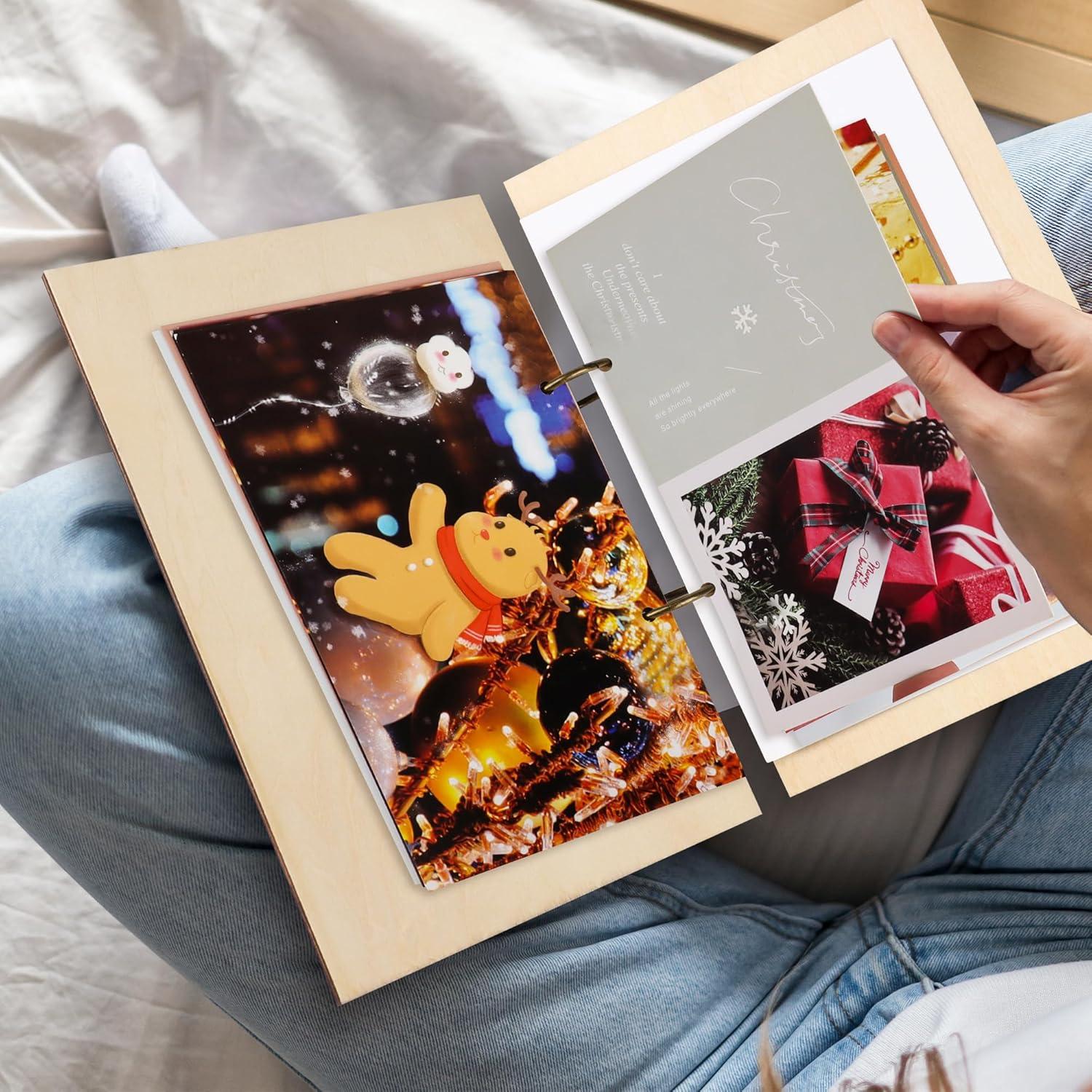 Carpeta de Tarjetas de Navidad Giiffu de Madera 16x24 cm