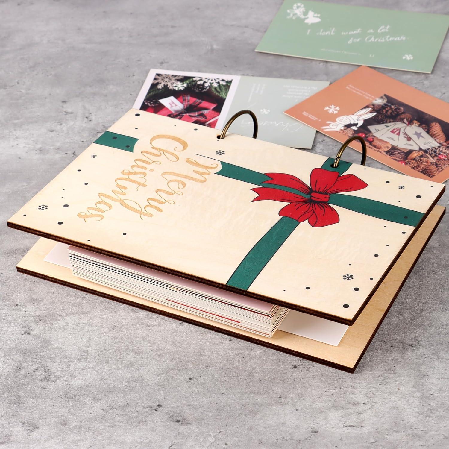 Carpeta de Tarjetas de Navidad Giiffu de Madera 16x24 cm