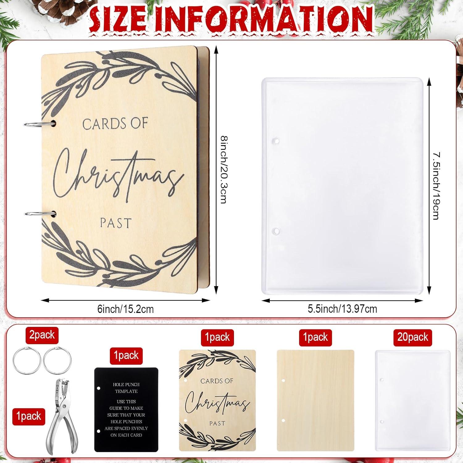 Organizador de Tarjetas de Madera Hoolerry 15 x 20 cm con 20 Protectores