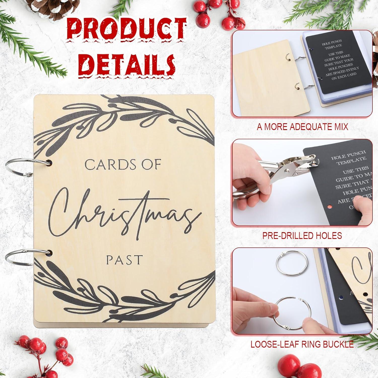 Organizador de Tarjetas de Madera Hoolerry 15 x 20 cm con 20 Protectores